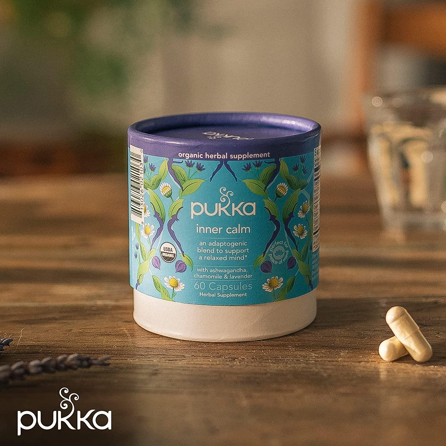 Pukka, Inner Calm, Ashwagandha, Chamomile and Lavender, Organic Herbal