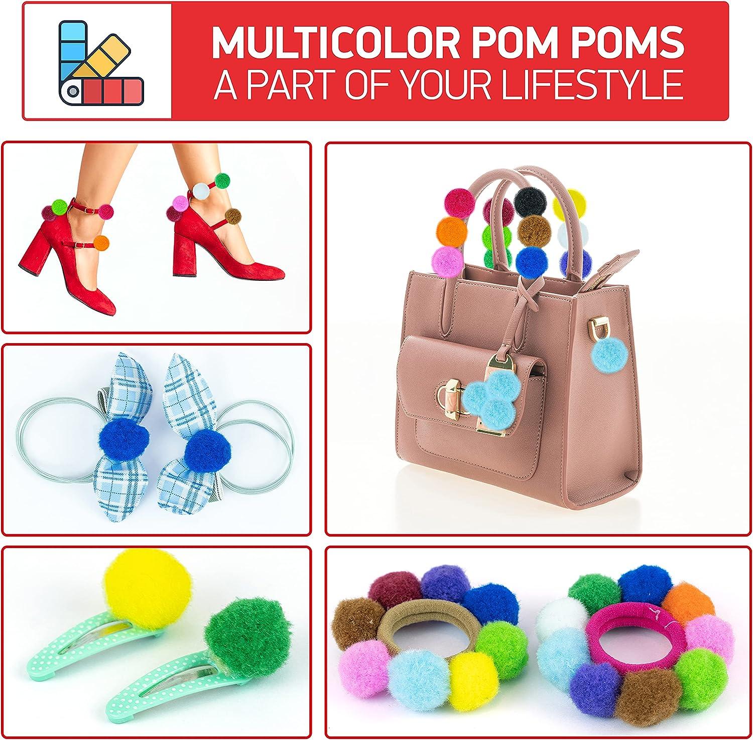 Multicolor DIY Arts And Craft Pom-Poms, 100 Piece Variety Pack