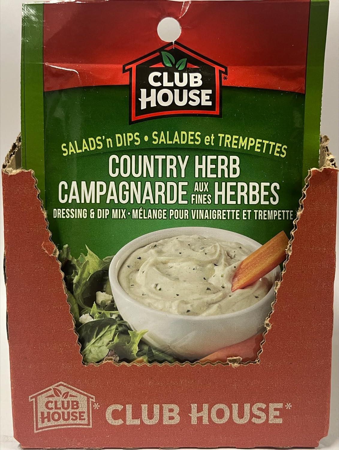 Club House Dry Sauce/Seasoning/Marinade Mix Salad N Dip Country Herb 28g  Case Pack 12 Count 28 g (Pack of 12) | Buy Now with Express International  Delivery | GoSupps.com