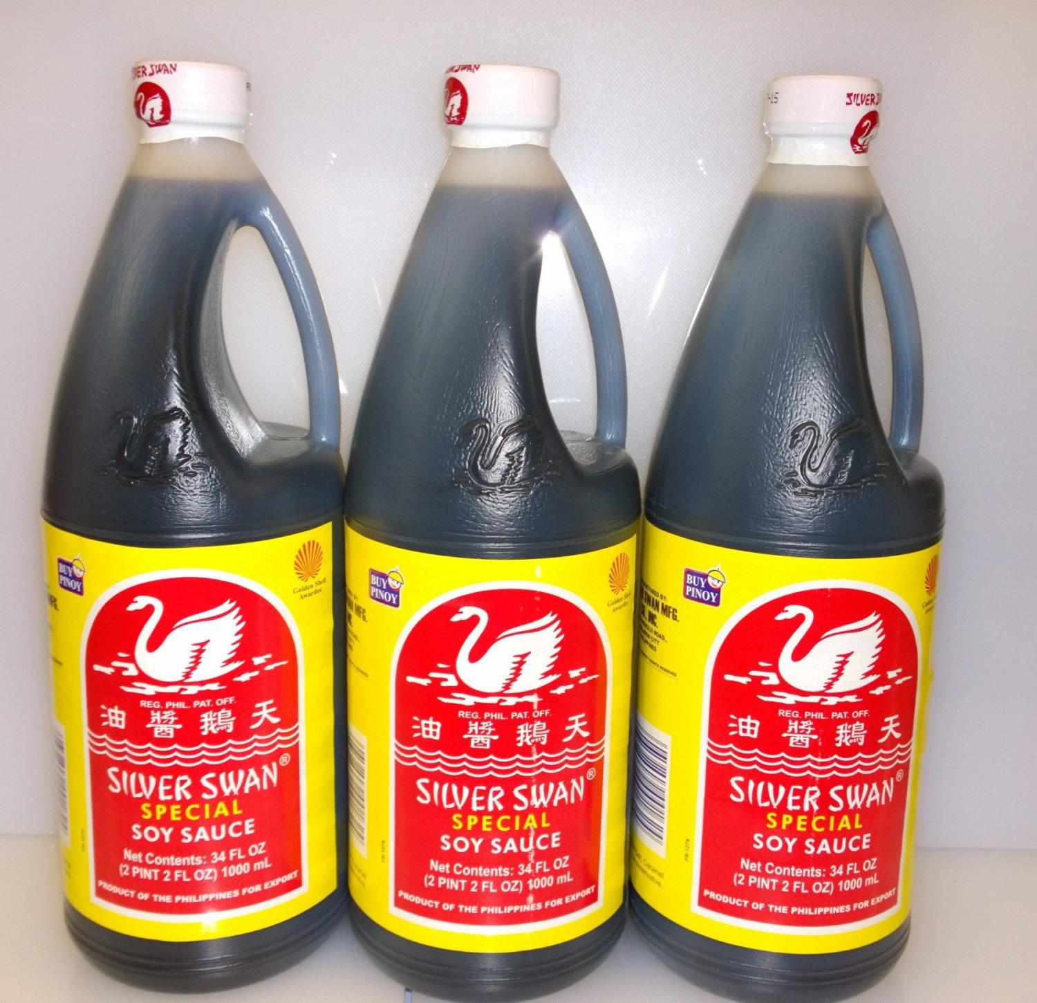 Silver Swan Special Soy Sauce 34 fl oz (1000 ml) Pack of 3 Bottles