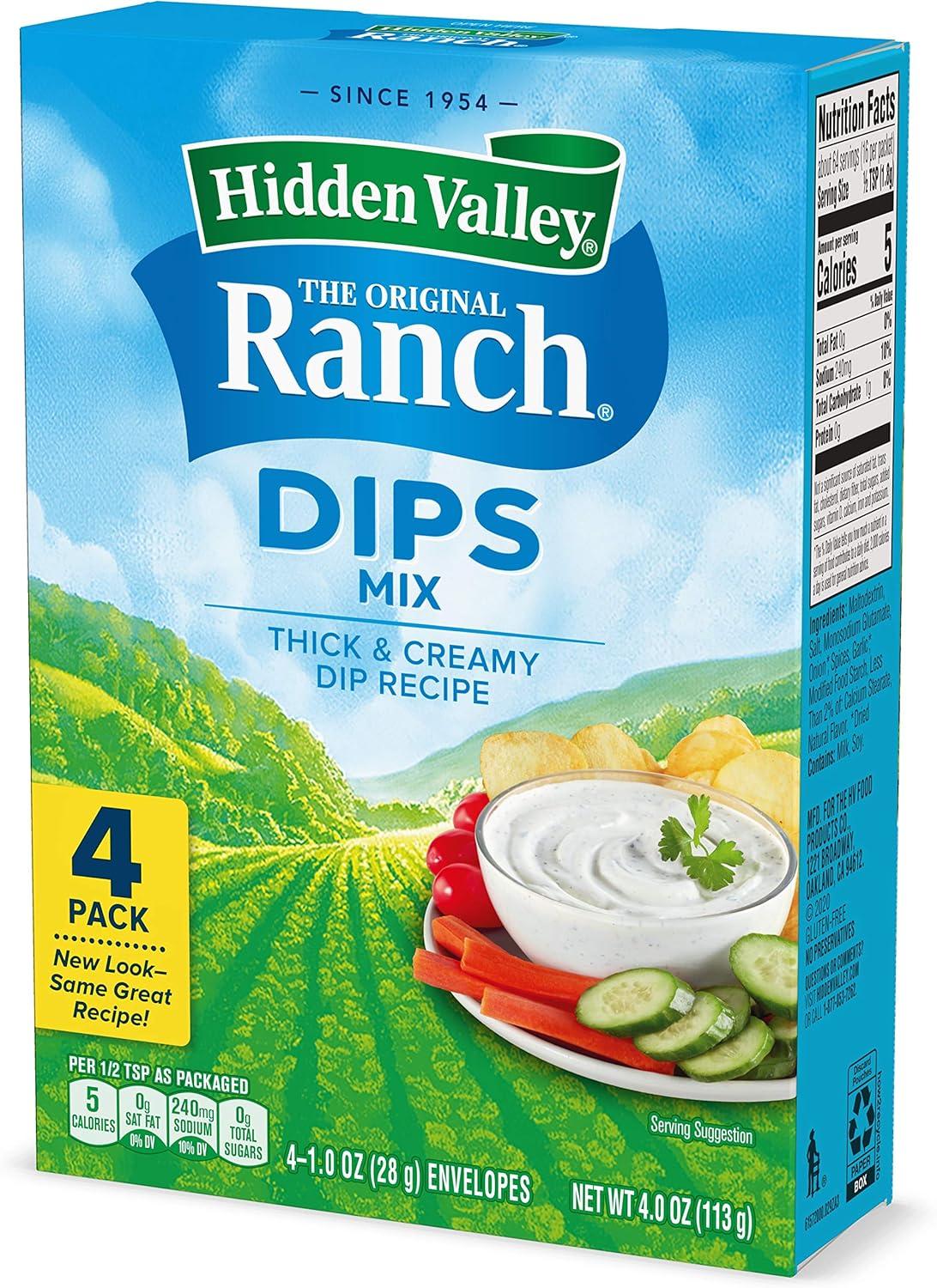 Hidden Valley Ranch Dips Mix 4 Envelopes 113g Original Recipe Buy Now With Express AC SL1500