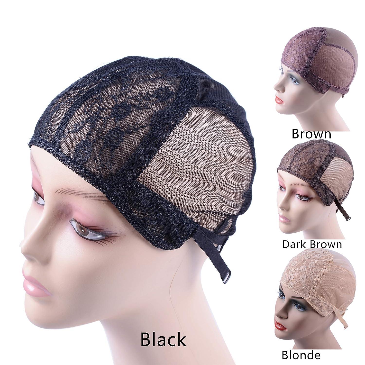 Black U Part Wig Cap with Lace Adjustable Straps for Making Wigs