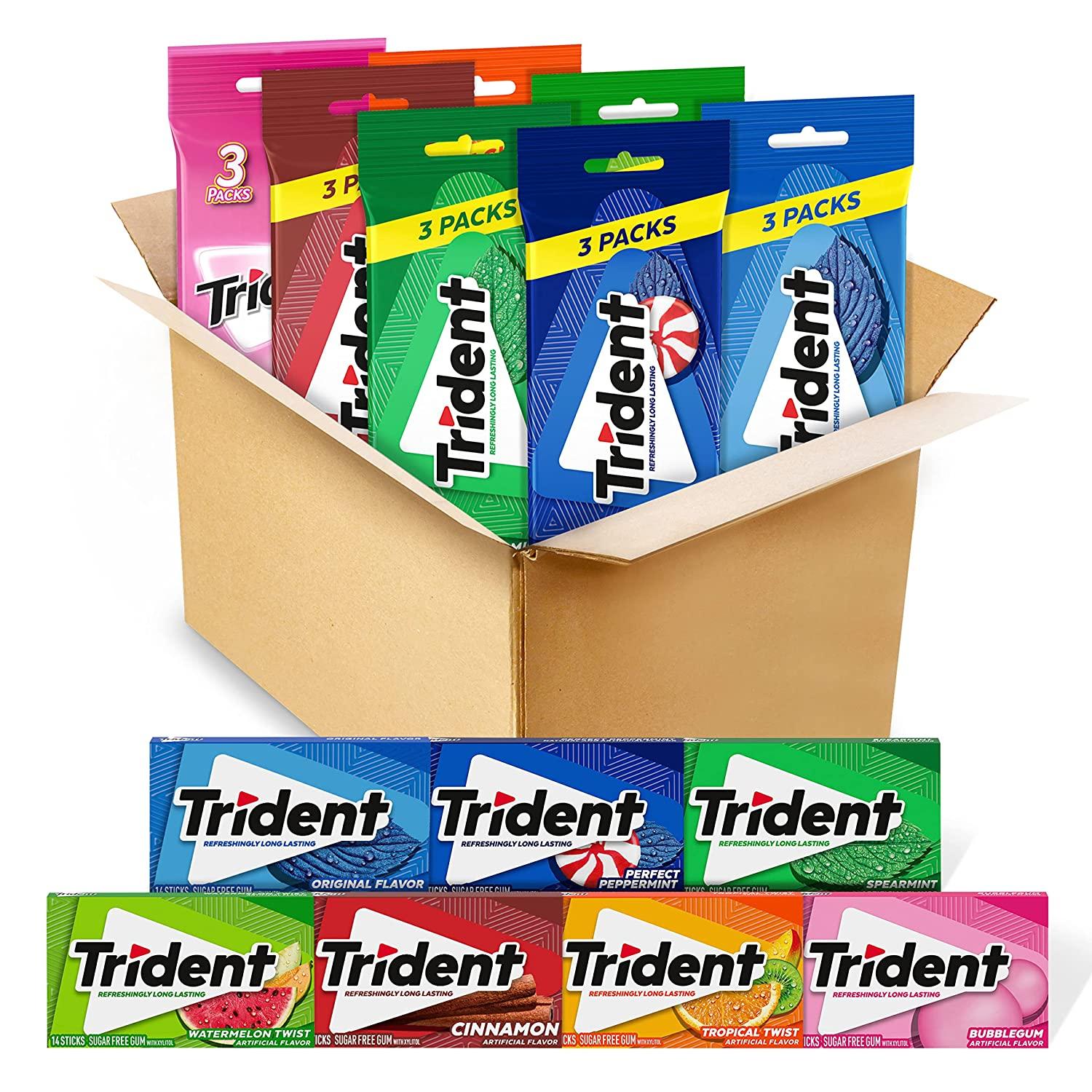 Trident Sugar Free Gum Variety Pack 294 Total Pieces, Fruit and Mint Flavors