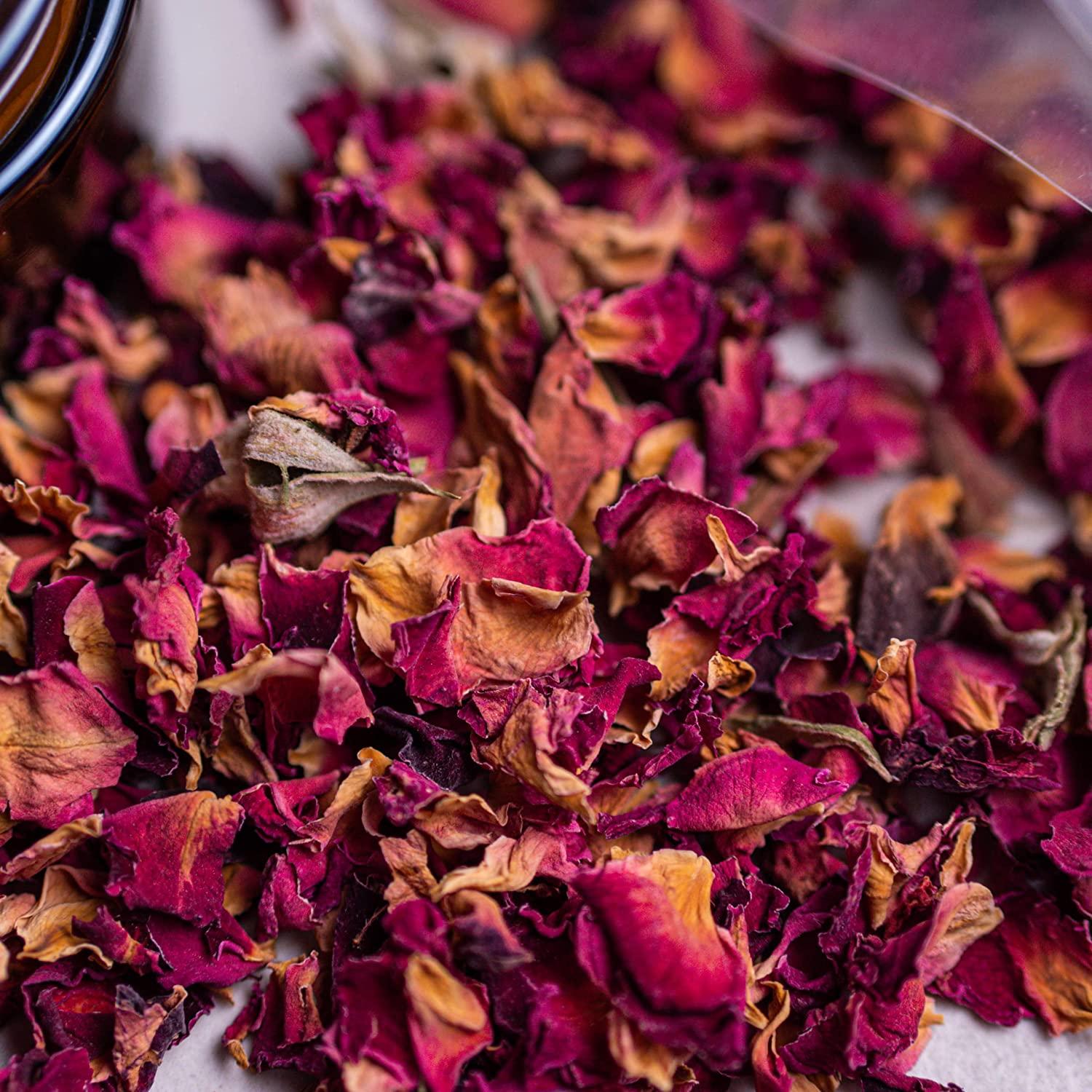 Dry Rose Petals, Red and Fragrant for Tea, Baking, Crafts, Sachets, Baths, ARO