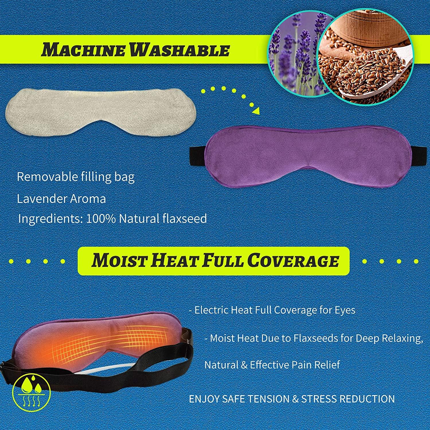 Heated Eye Mask with Detachable Flaxseed Fillings USB Heating