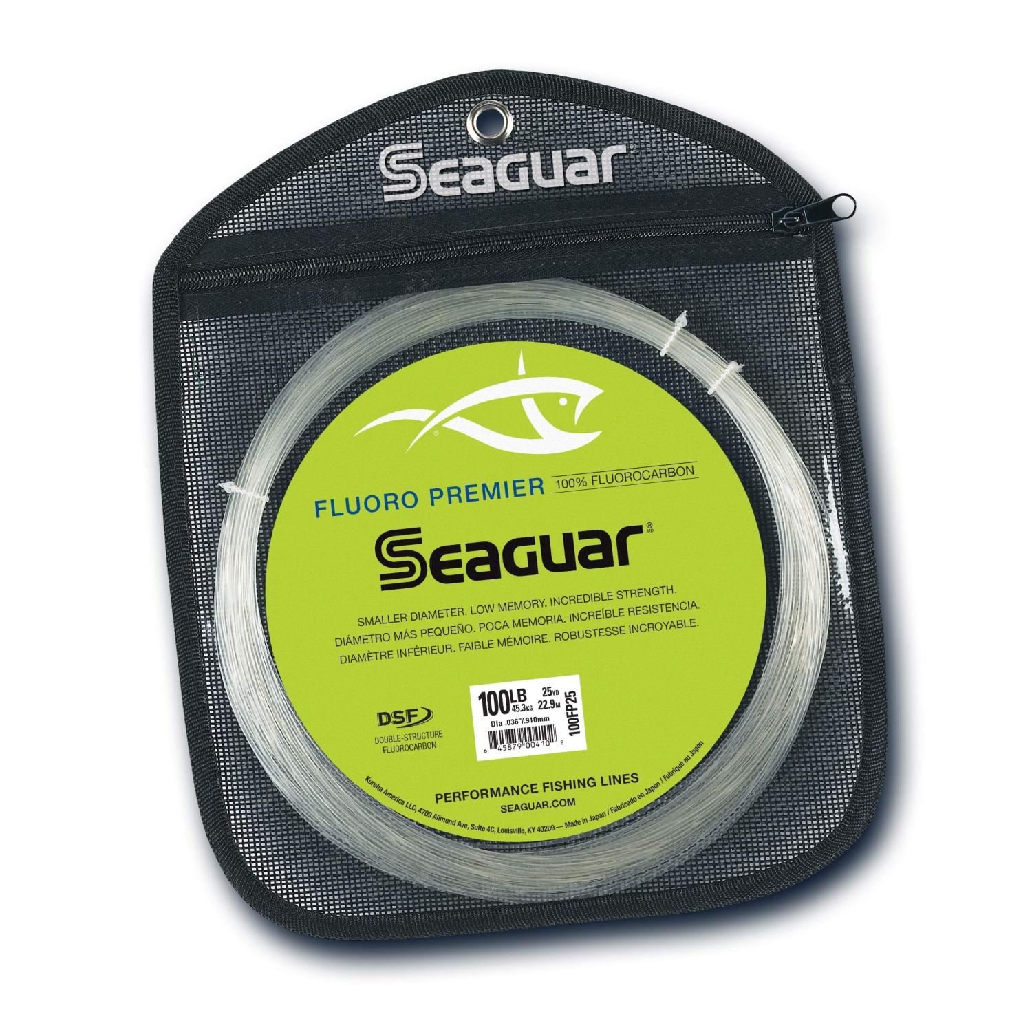 Seaguar Fluoro Premier 100% Fluorocarbon Fishing Line (DSF), 25