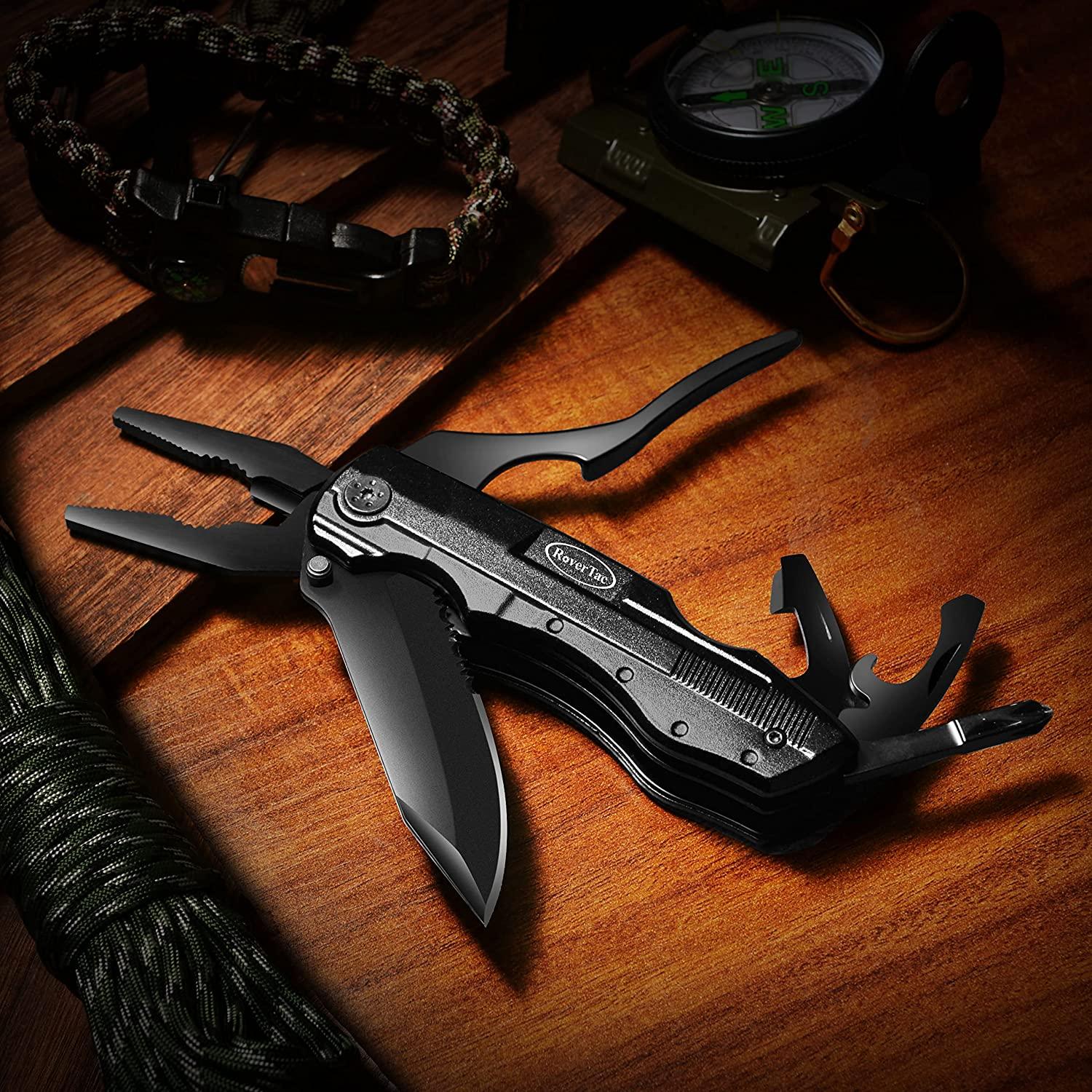 RoverTac Pocket Knife Multitool Tactical Survival Camping Tool with Pliers, Screwdriver