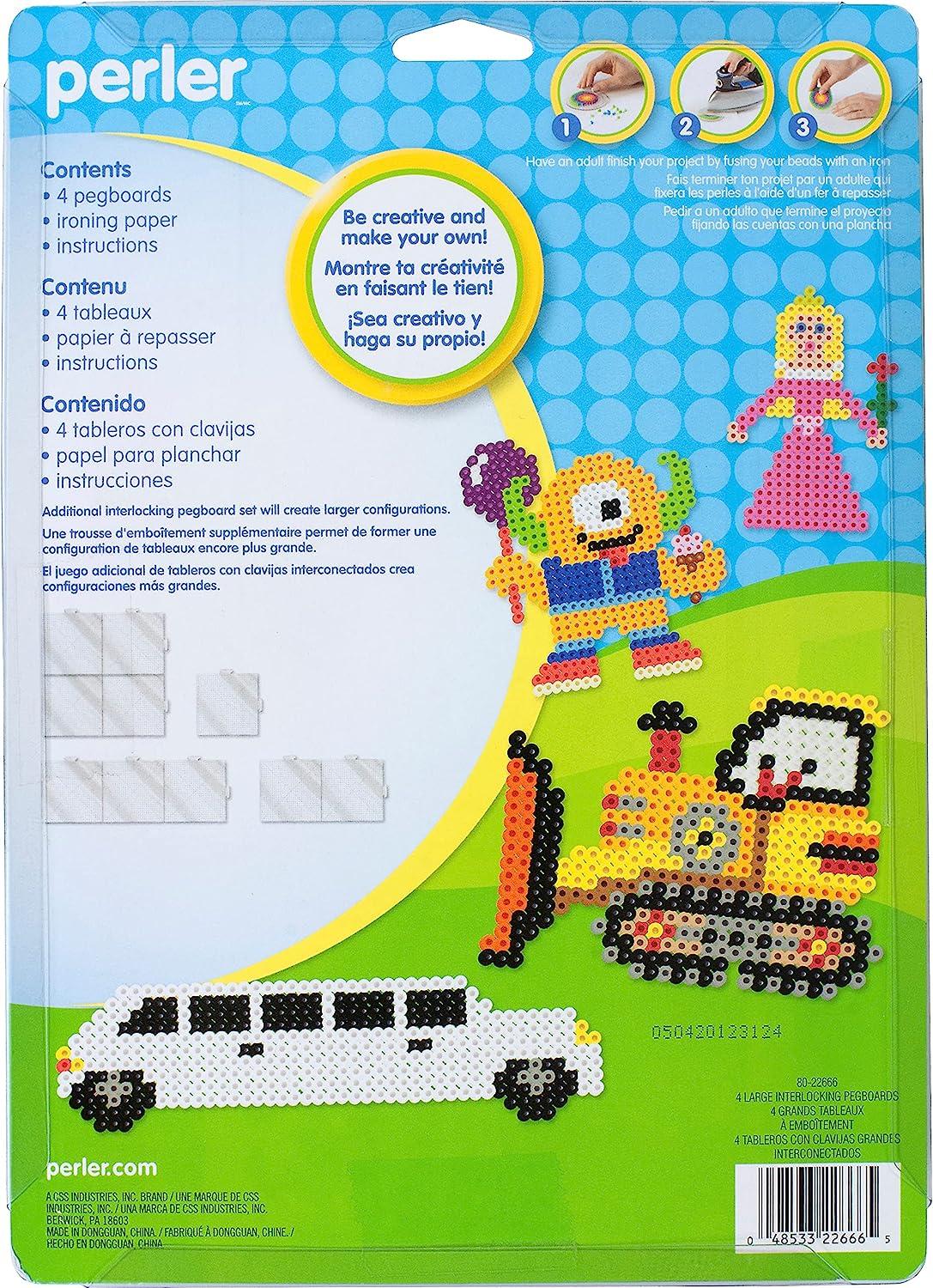 Perler Beads Large Square Pegboards for Kids Crafts 4 pcs 1