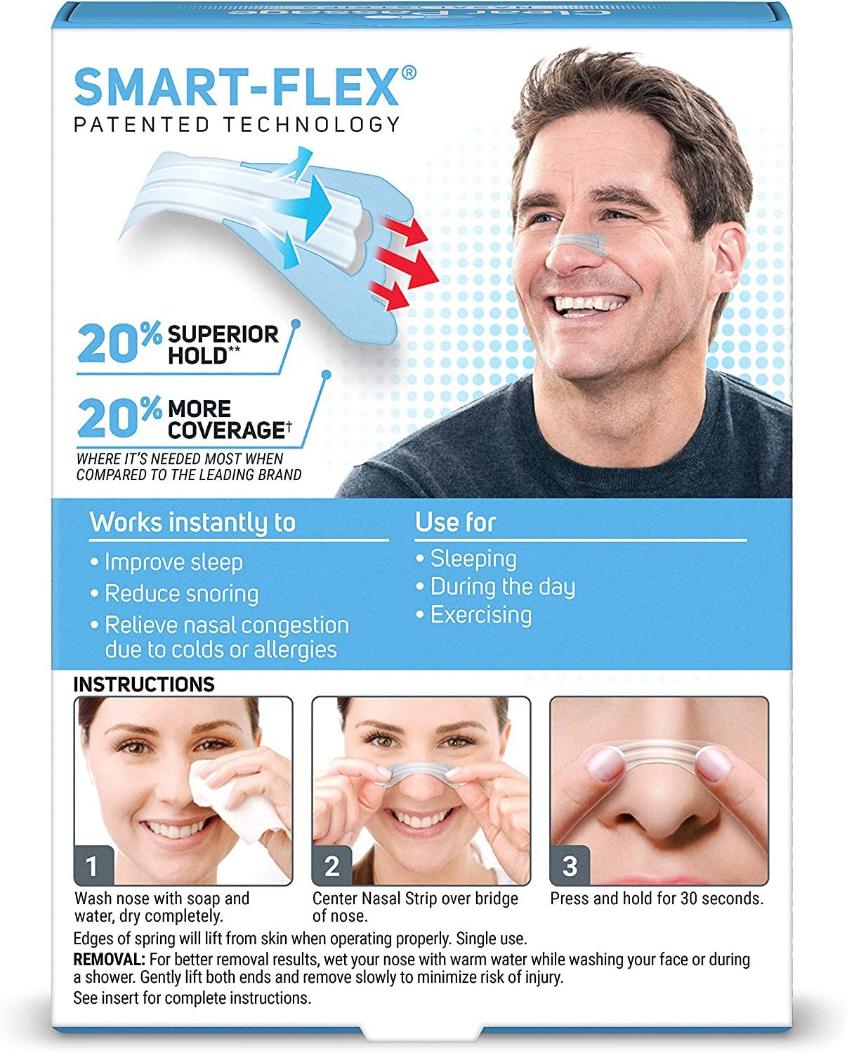 Clear Passage Nasal Strips Medium, Clear, 50 ct Works Instantly to