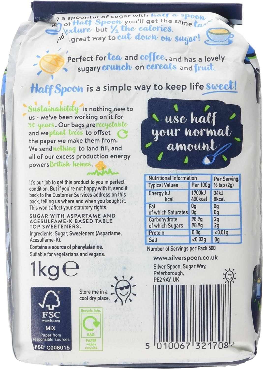 Silver Spoon Half Spoon Granulated Sugar 1kg 1 kg (Pack of 1)