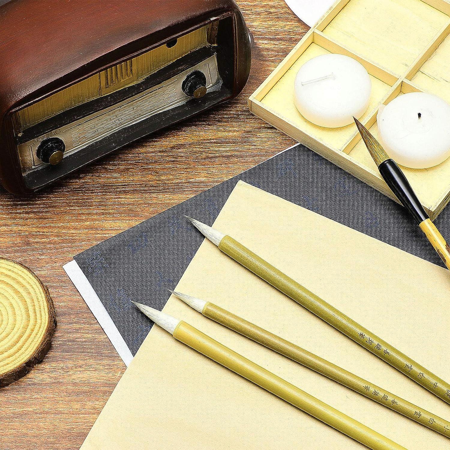 11 Pcs Chinese Calligraphy Brushes Set Japanese Style Sumi Painting Drawing  Brushes Writing Brush Kanji Art Brush with Roll up Bamboo Brush Holder