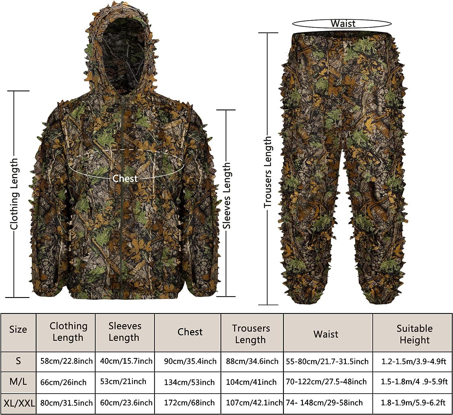 Super Natural Camouflage Leafy Hunting Suit, 3D Leafy Ghillie Suit,  Lightweight, Breathable Woodland Camouflage Clothing, Military Clothes and  Pants for Jungle Hunting, Airsoft, Wildlife Photography - Walmart.com
