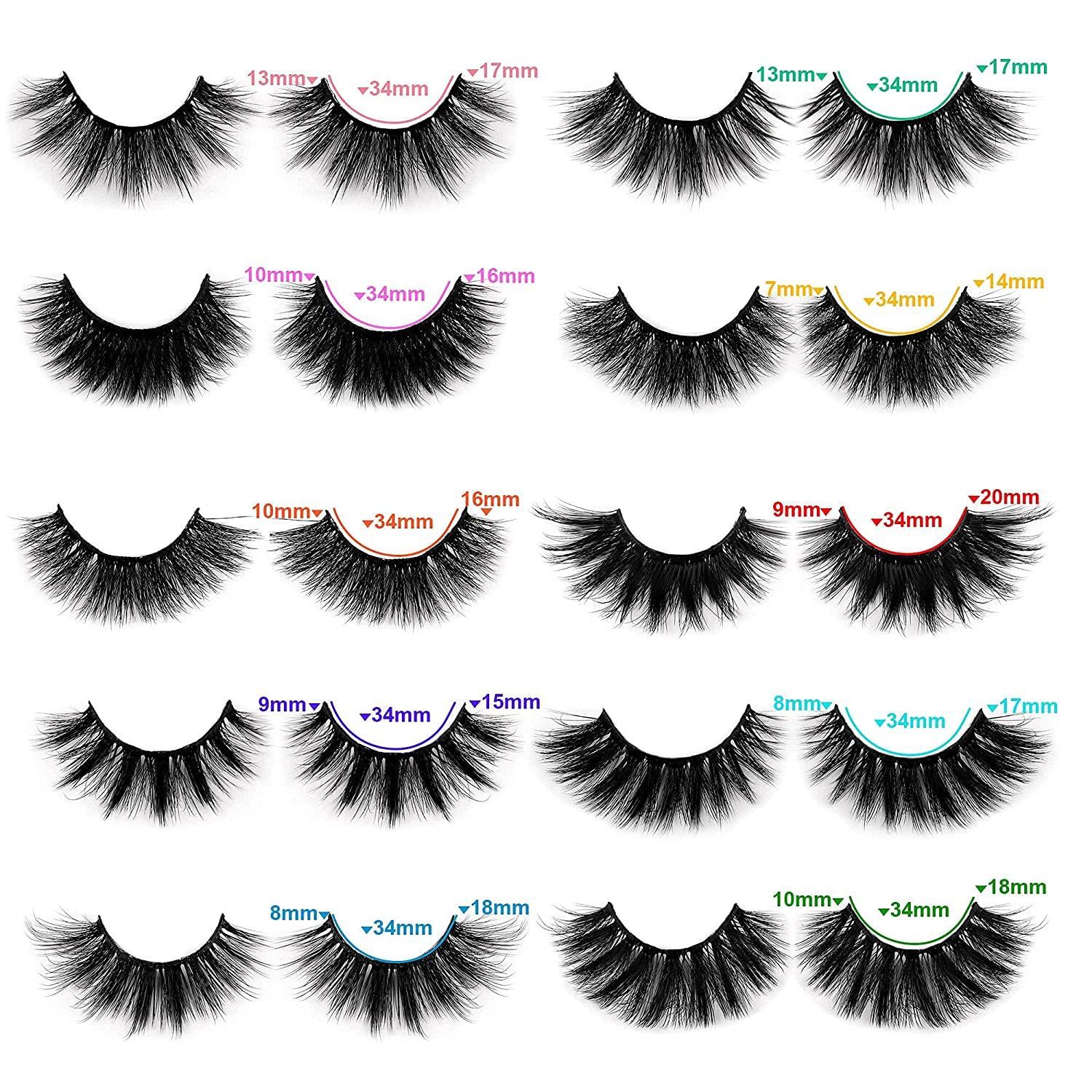 False Eyelashes 20 Pairs Natural 3D Fluffy Lashes Pack 20MM Dramatic