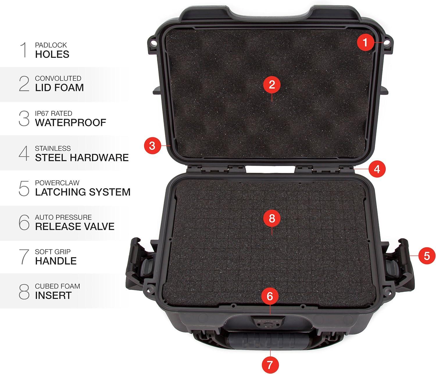 Nanuk 908 Hard Case With Padded Divider Insert 908-2009 B&H 7 thumbnail image