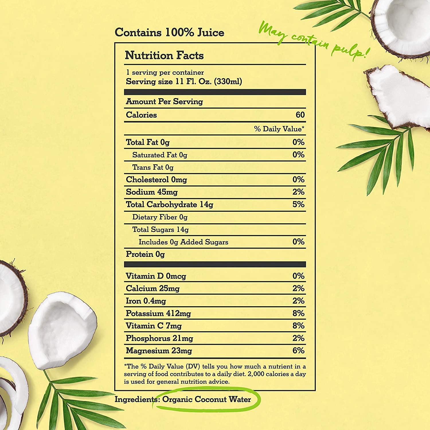 CoCo Joy All Organic Coconut Water Natural and Fresh NutrientRich