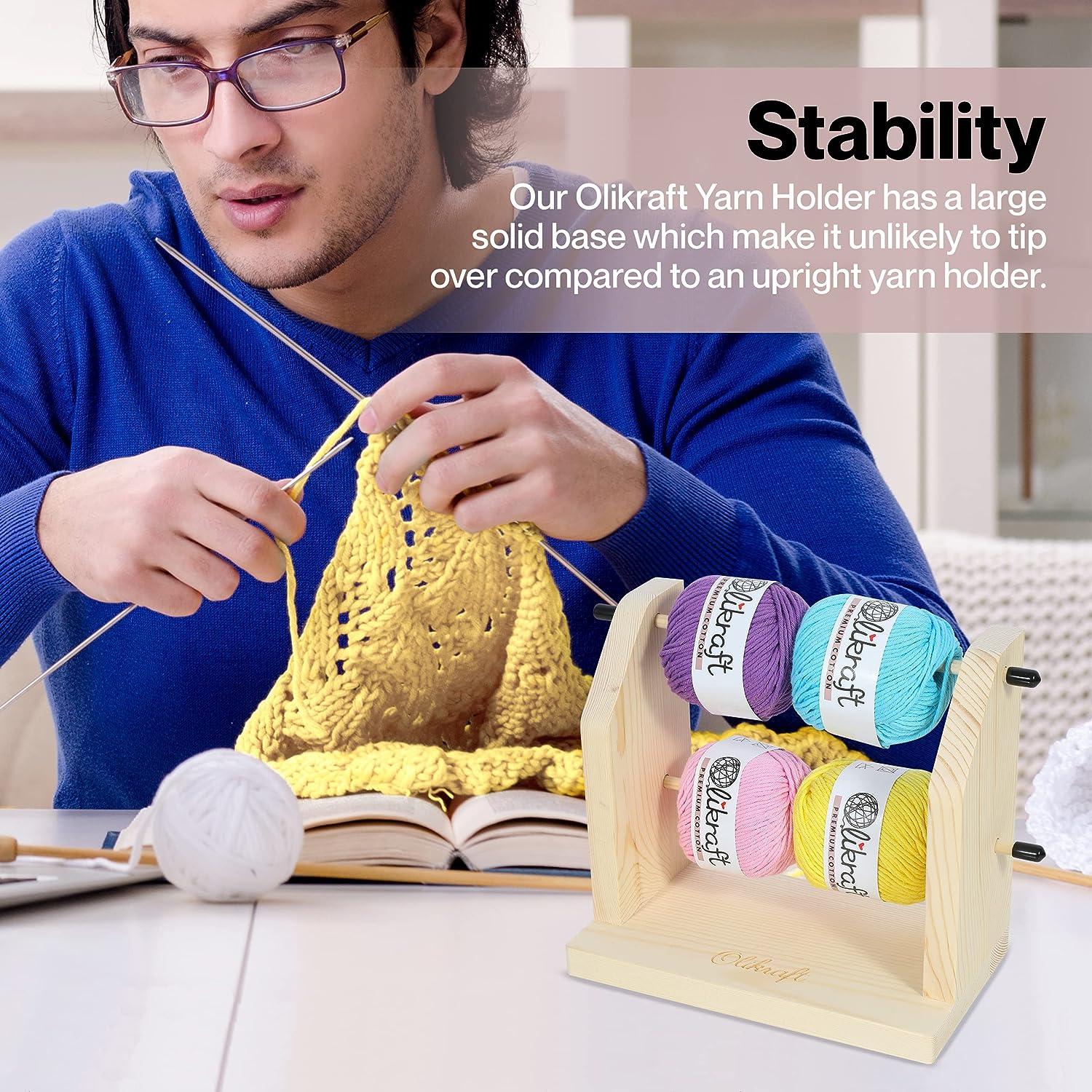 Olikraft Double Revolving Yarn Holder Horizontal Yarn Spindle Feeder or Dispenser Craft