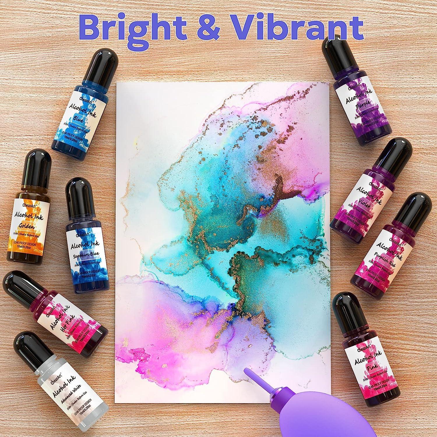 Alcohol Ink for Epoxy Resin - 24 Bottles Alcohol-Based Ink Vibrant Color  High Concentrated Alcohol Paint Pigment Resin Ink for Resin Crafts Tumblers  Acrylic Fluid Art Painting, 10ml/0.35 fl oz