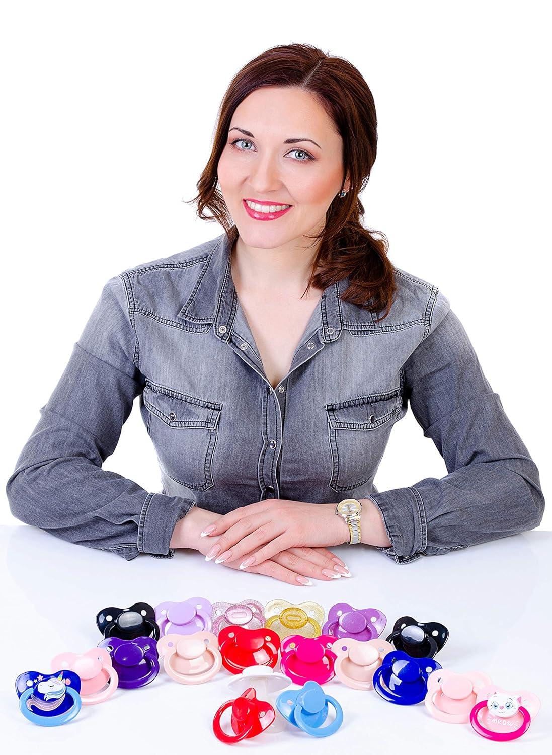 J&Or Classic Original Adult Pacifier Dummy - 3 Color Pack: Transparent ...