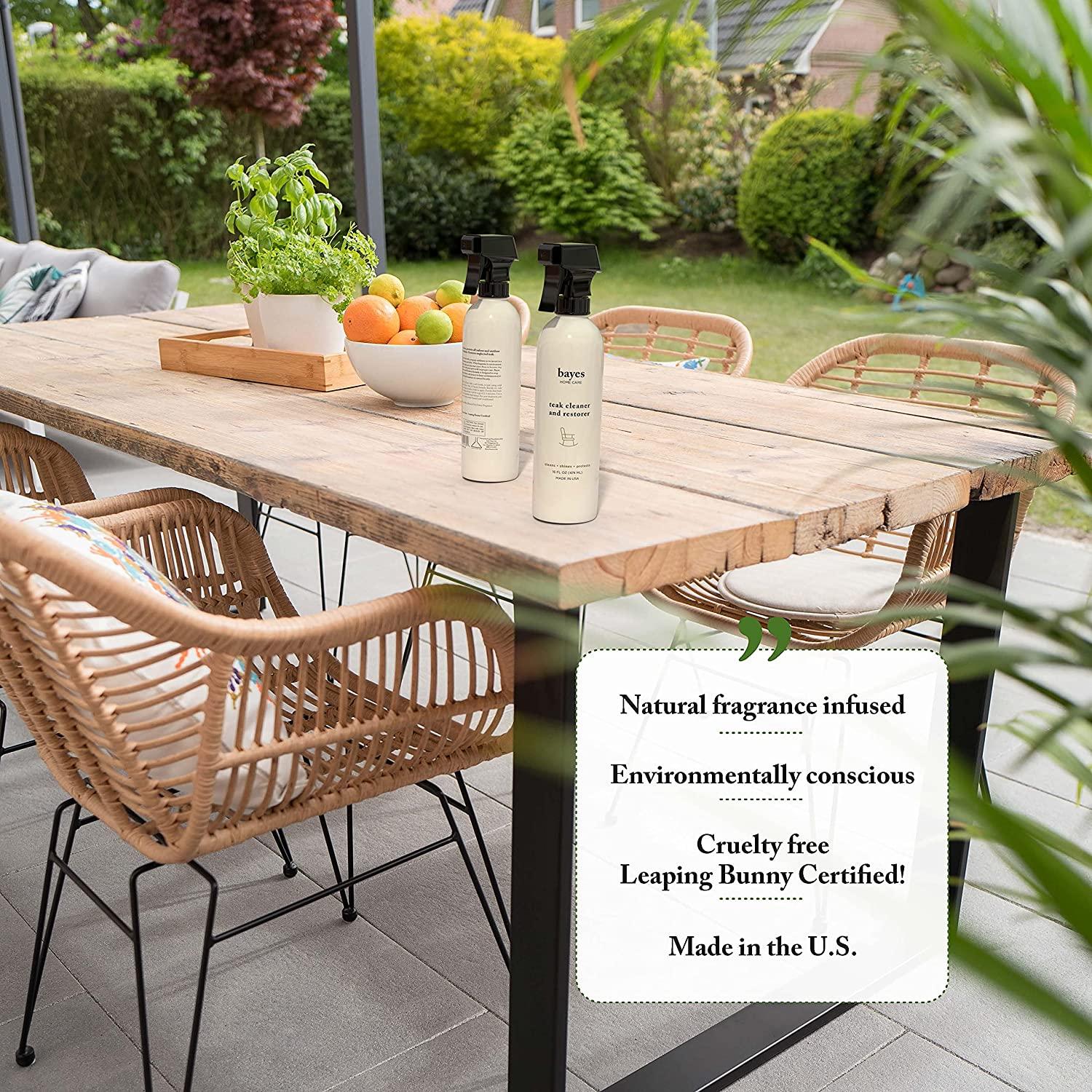 Bayes High Performance Teak Cleaner & Restorer Cleans, Shines, and