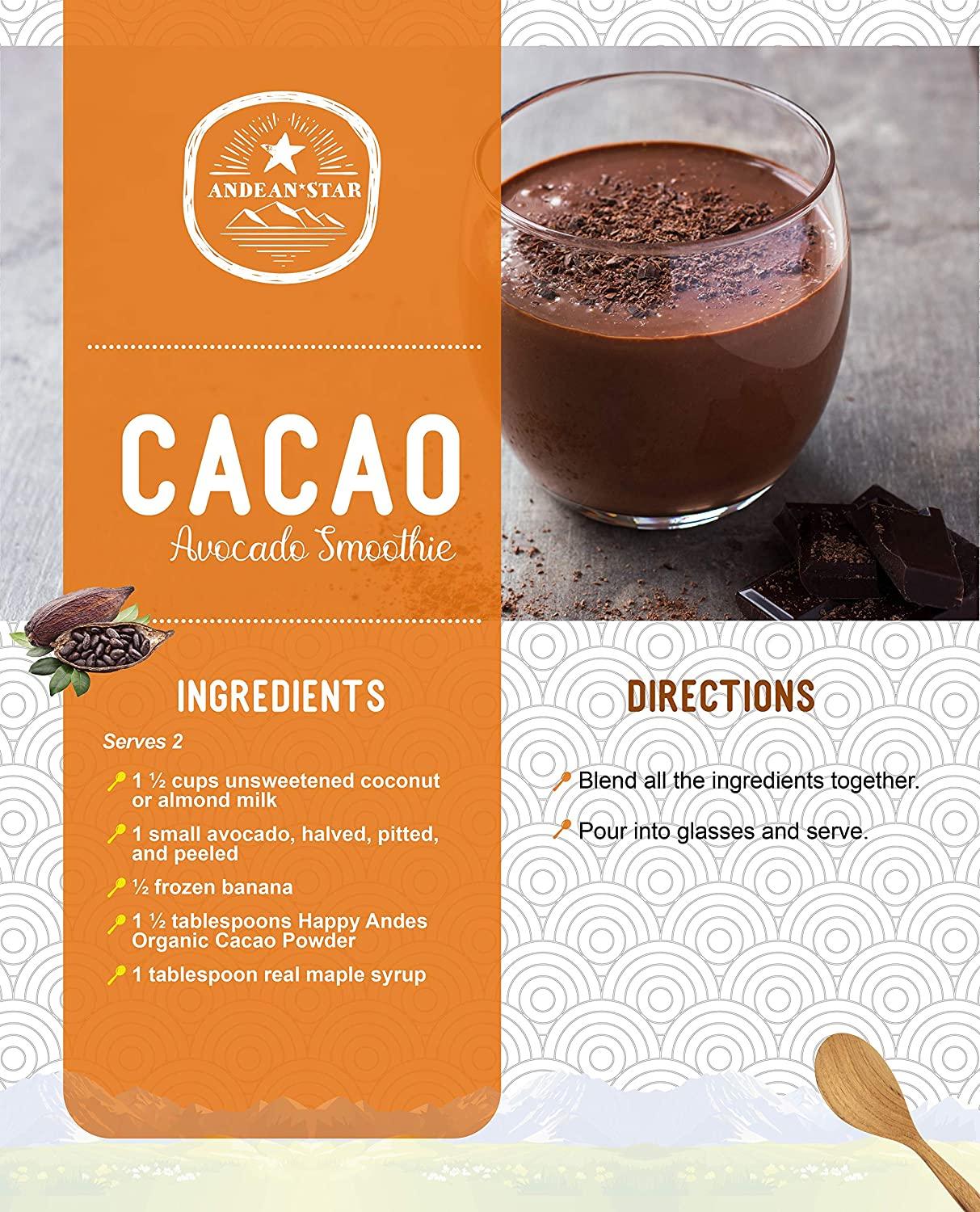 Andean Star Organic Cacao Powder Raw Peruvian Cacao Beans Rich in