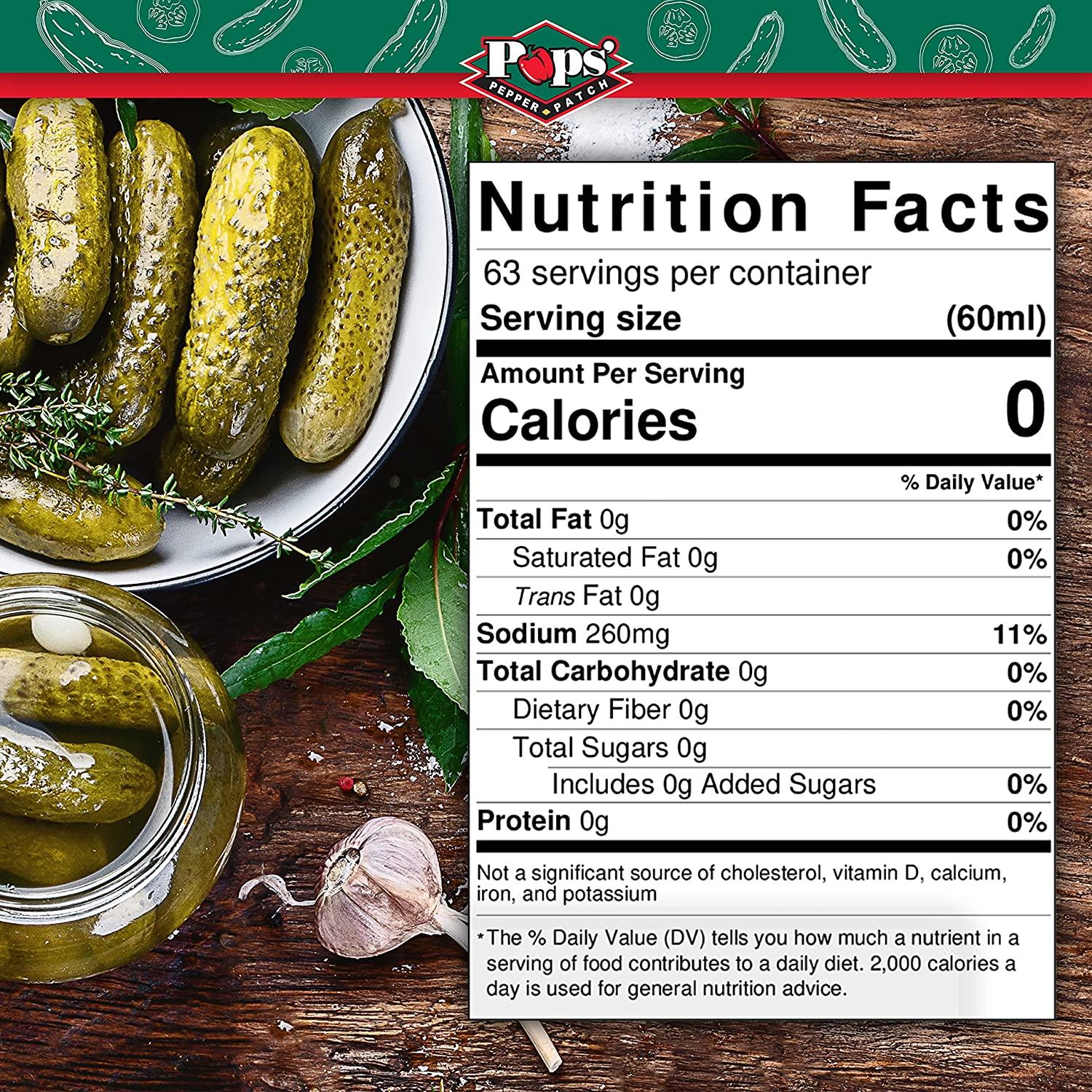 Pops Pepper Patch Pickle Brine Juice Dill Pickle Juice for Leg Cramps, Pickle Pops, Pickle