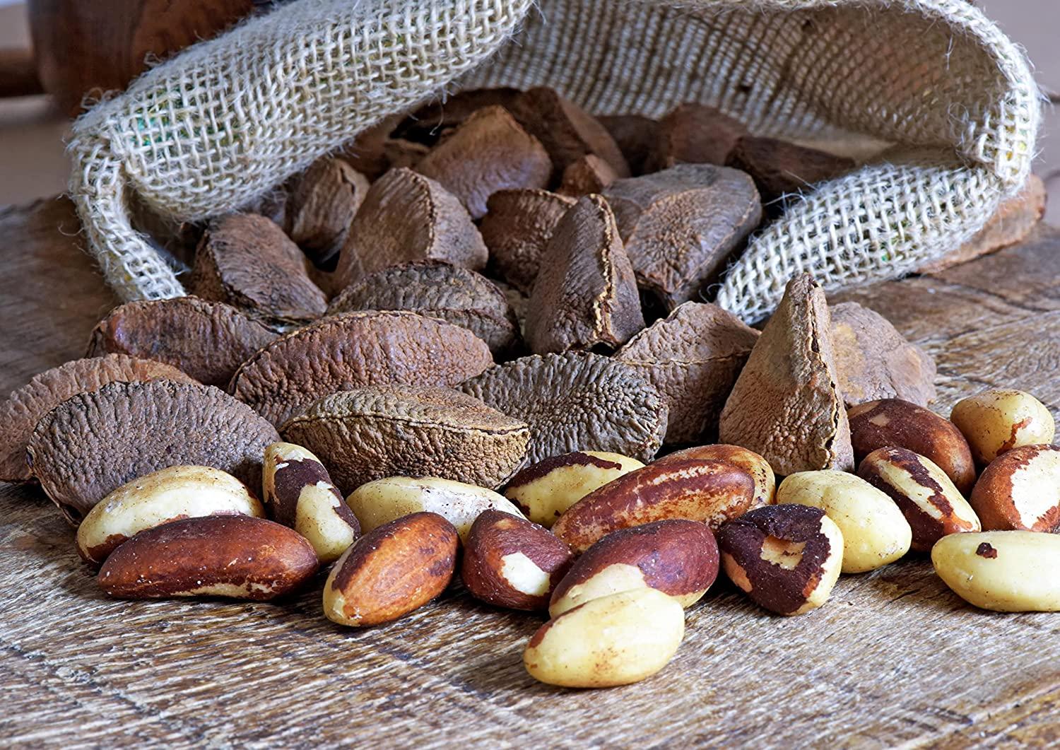 Organic Dry Roasted Brazil Nuts with Himalayan Salt, 1 Pound NonGMO