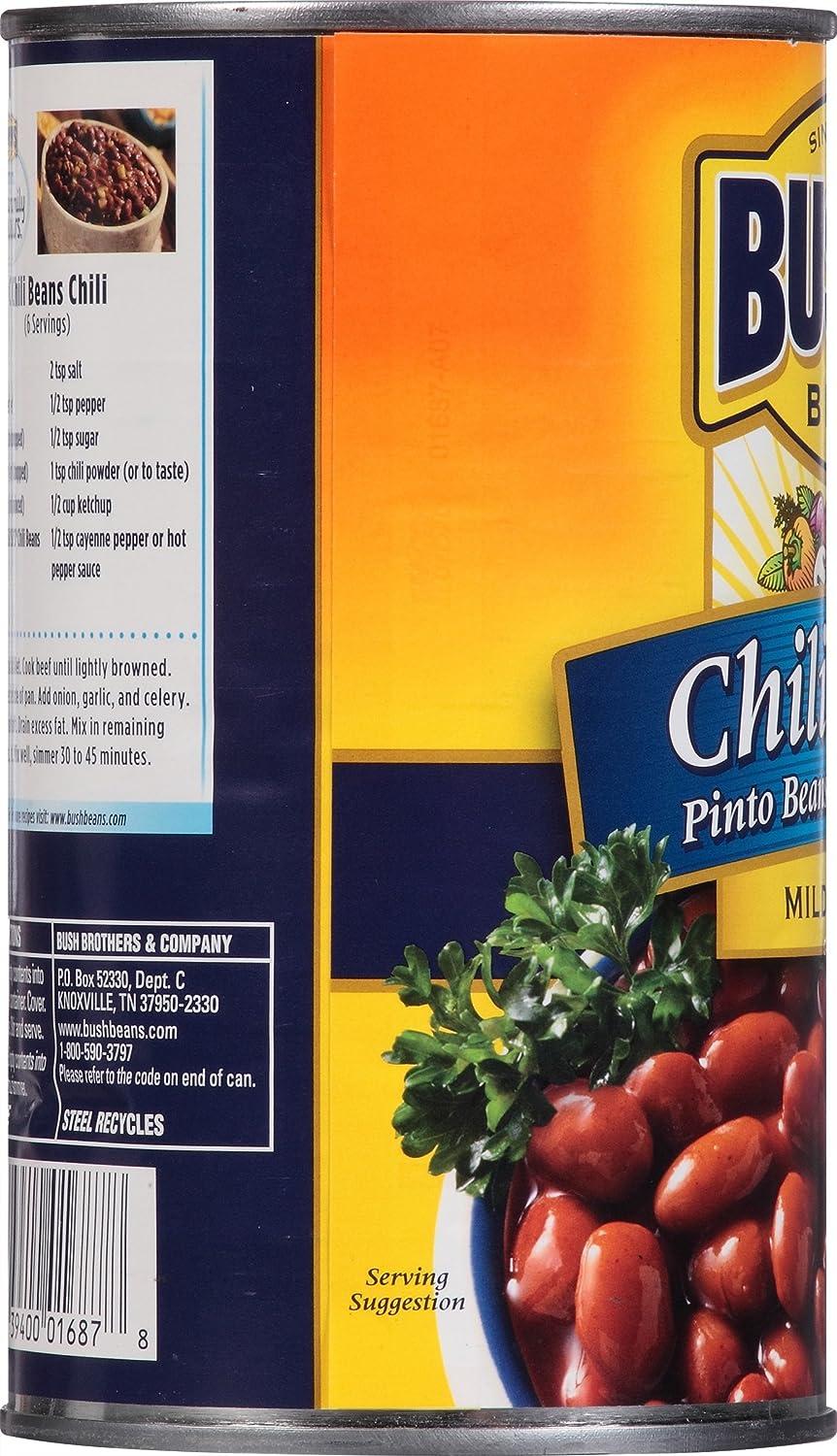Bush's Best Mild Pinto Chili Beans, 27 oz (12 cans) Mild Pinto Large Chili