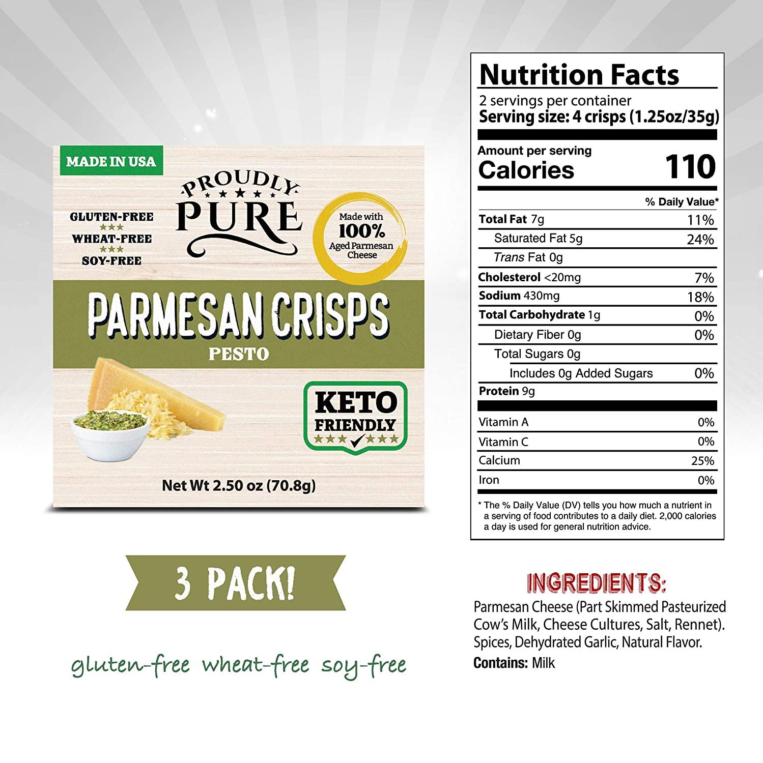Proudly Pure Parmesan Cheese Crisps Keto Snacks Zero Carb Crunchy