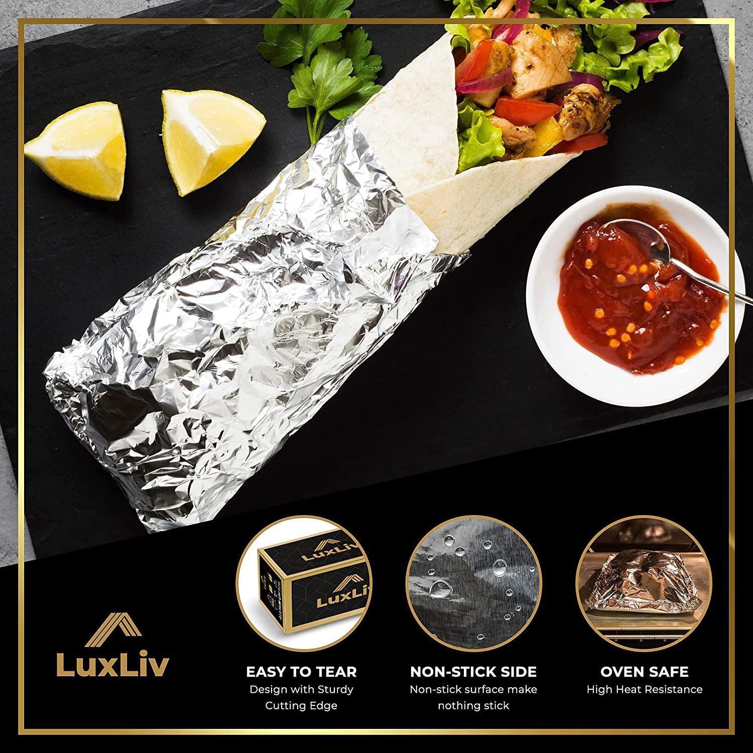 LuxLiv Extra Thick Heavy Duty 20 Micron Kitchen Catering Aluminum Foil  Premium - 161 square feet 164 ft Length - 11.8 inch wide