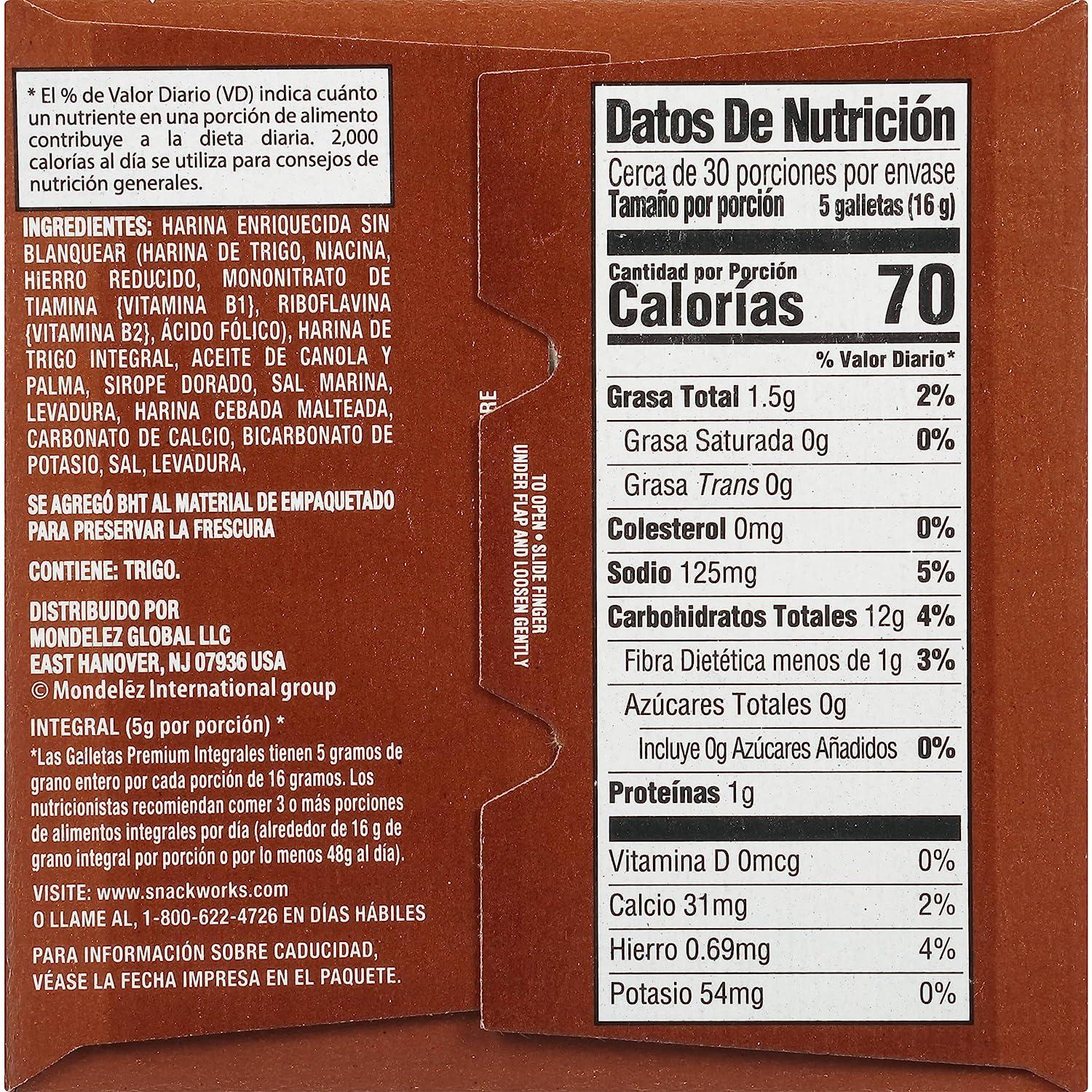 Premium Whole Grain Saltine Crackers 1.06 lb Healthy Snack Option