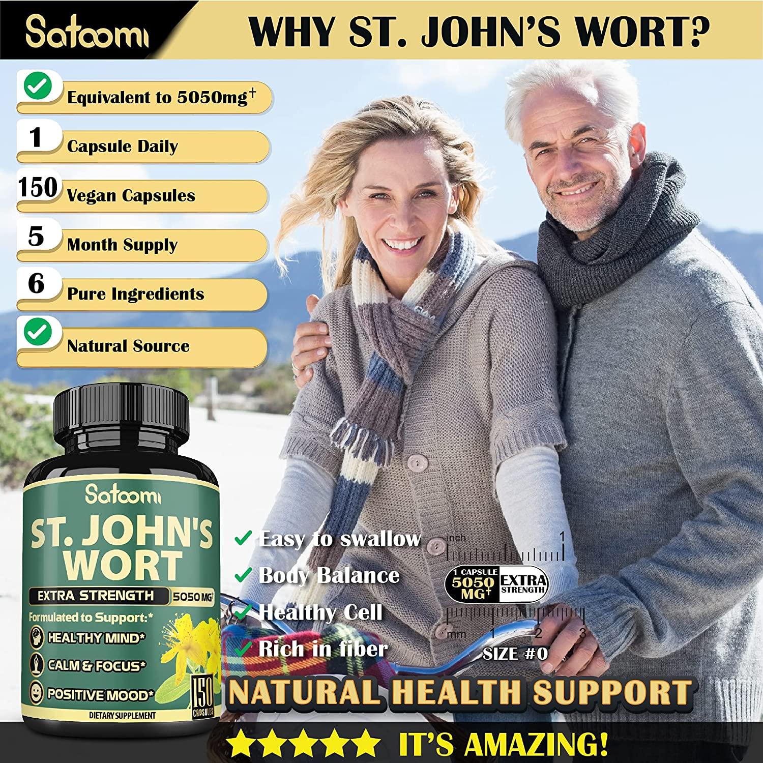 St. John's Wort Extract Capsules 5Month Supply 5050mg Herbal