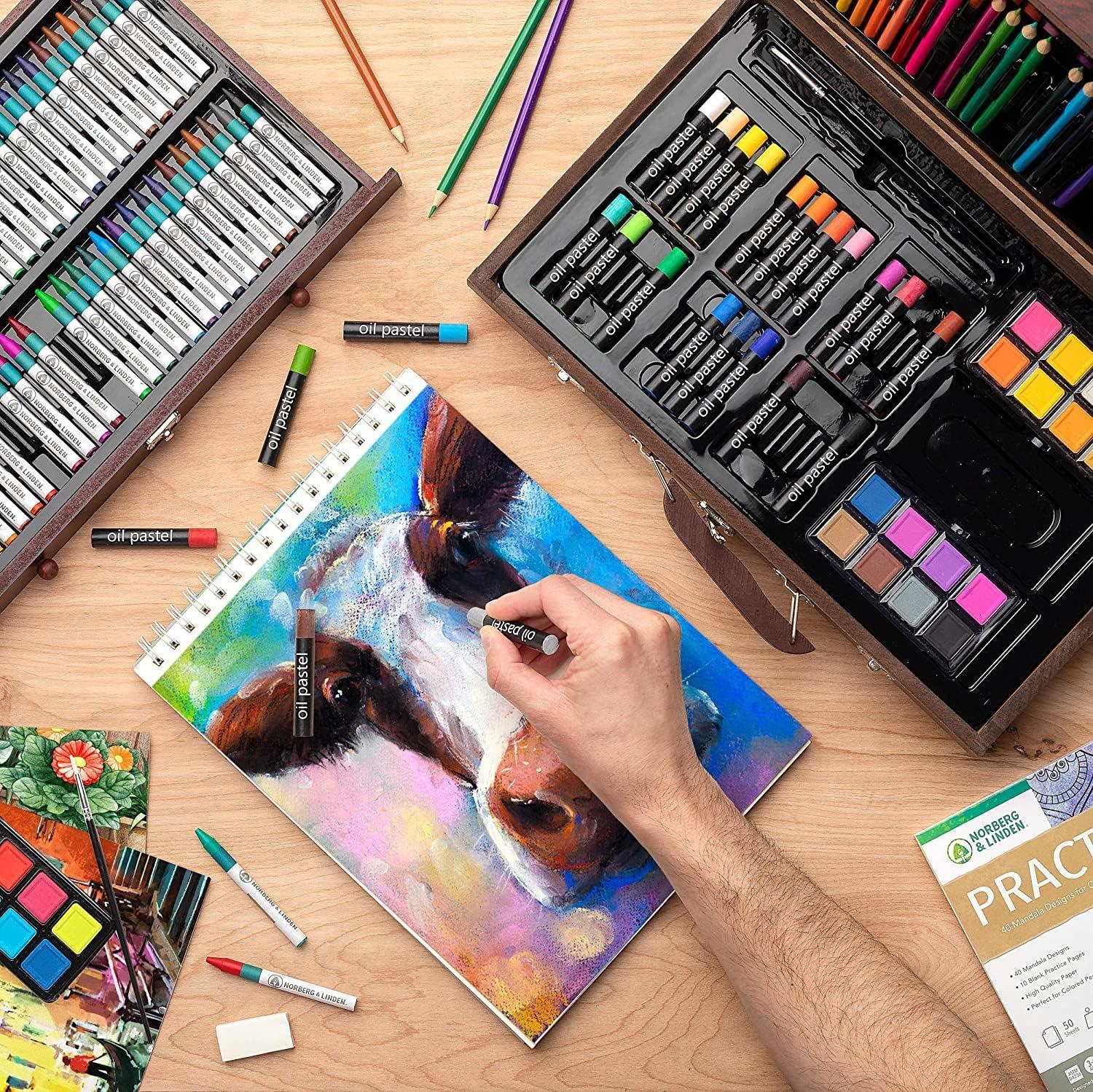 Norberg & Linden XXL144 Art Set: Deluxe Wooden Box with Crayons