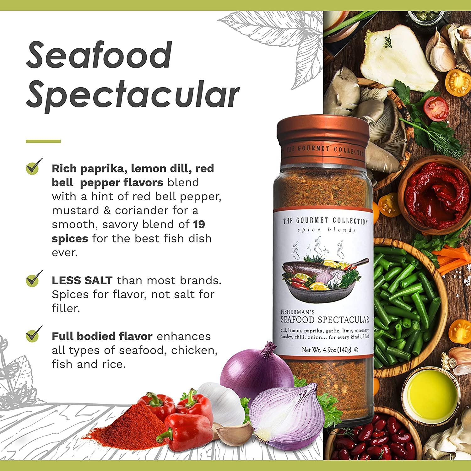 The Gourmet Collection Spice Blends, Fishermans Seafood Spectacular Seasoning for Crab Meat