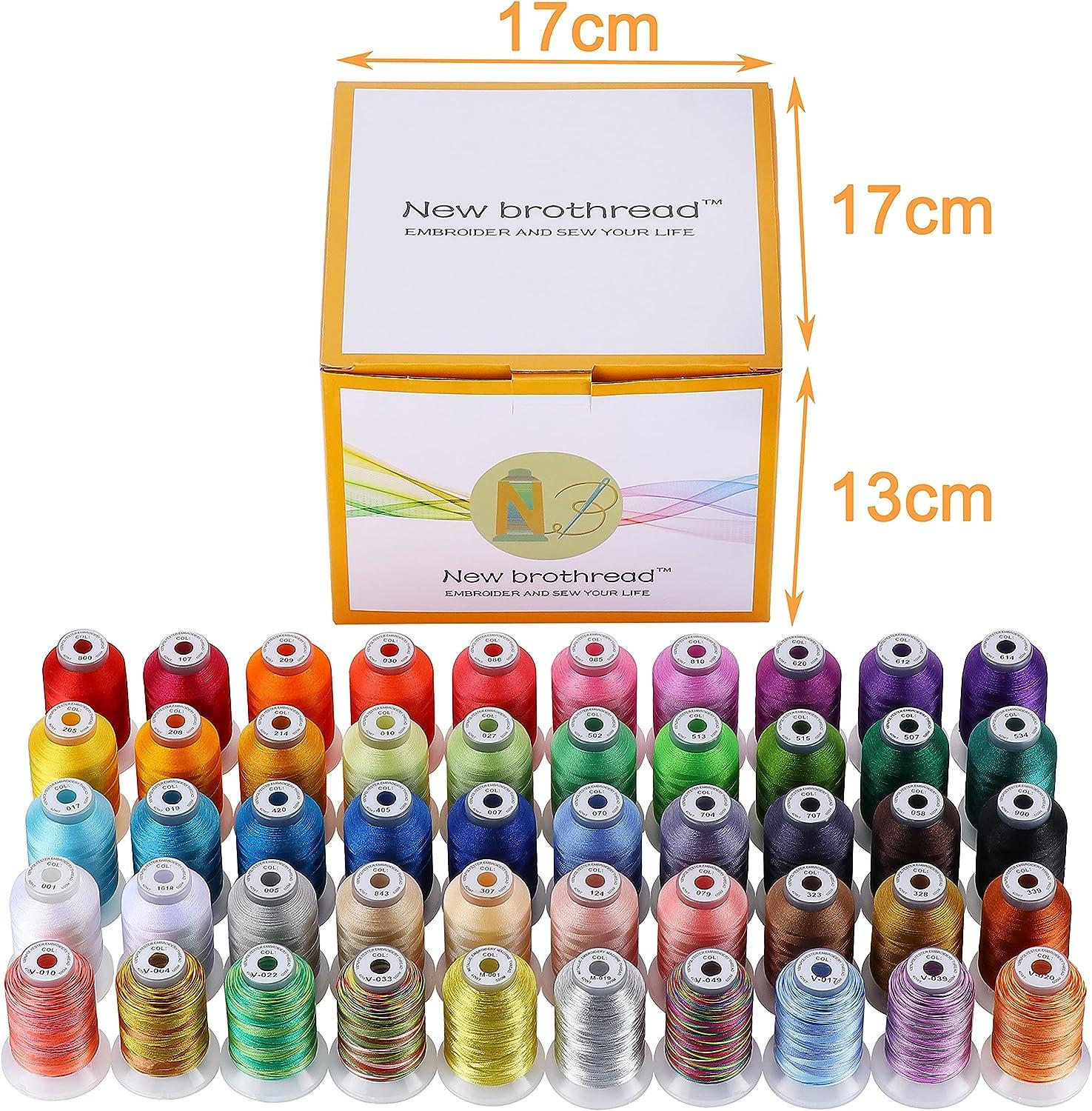 Brothread 50 Colors Variegated Polyester Embroidery Machine Thread Kit 500m  550y for sale online