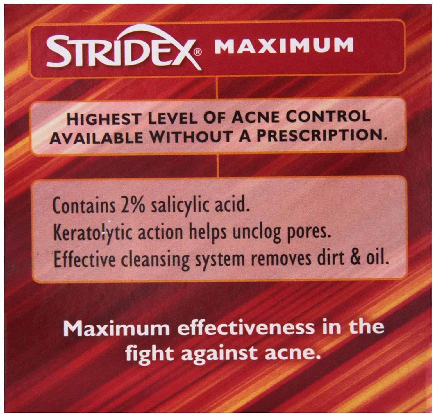 Stridex Pads Maximum Strength 55 ct - Effective Acne Treatment | Buy ...