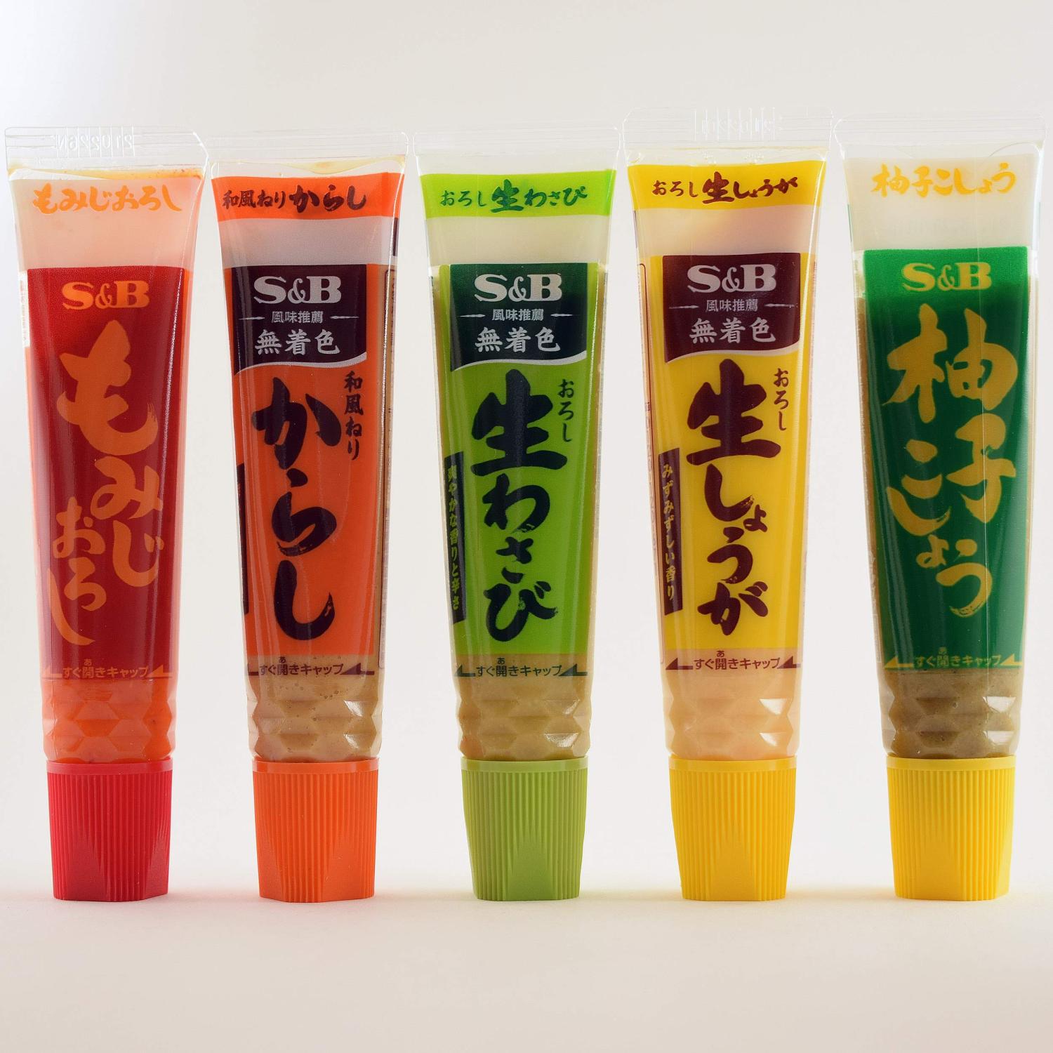 Assortment of Japanese Seasoning Wasabi(grated raw wasabi),Karashi