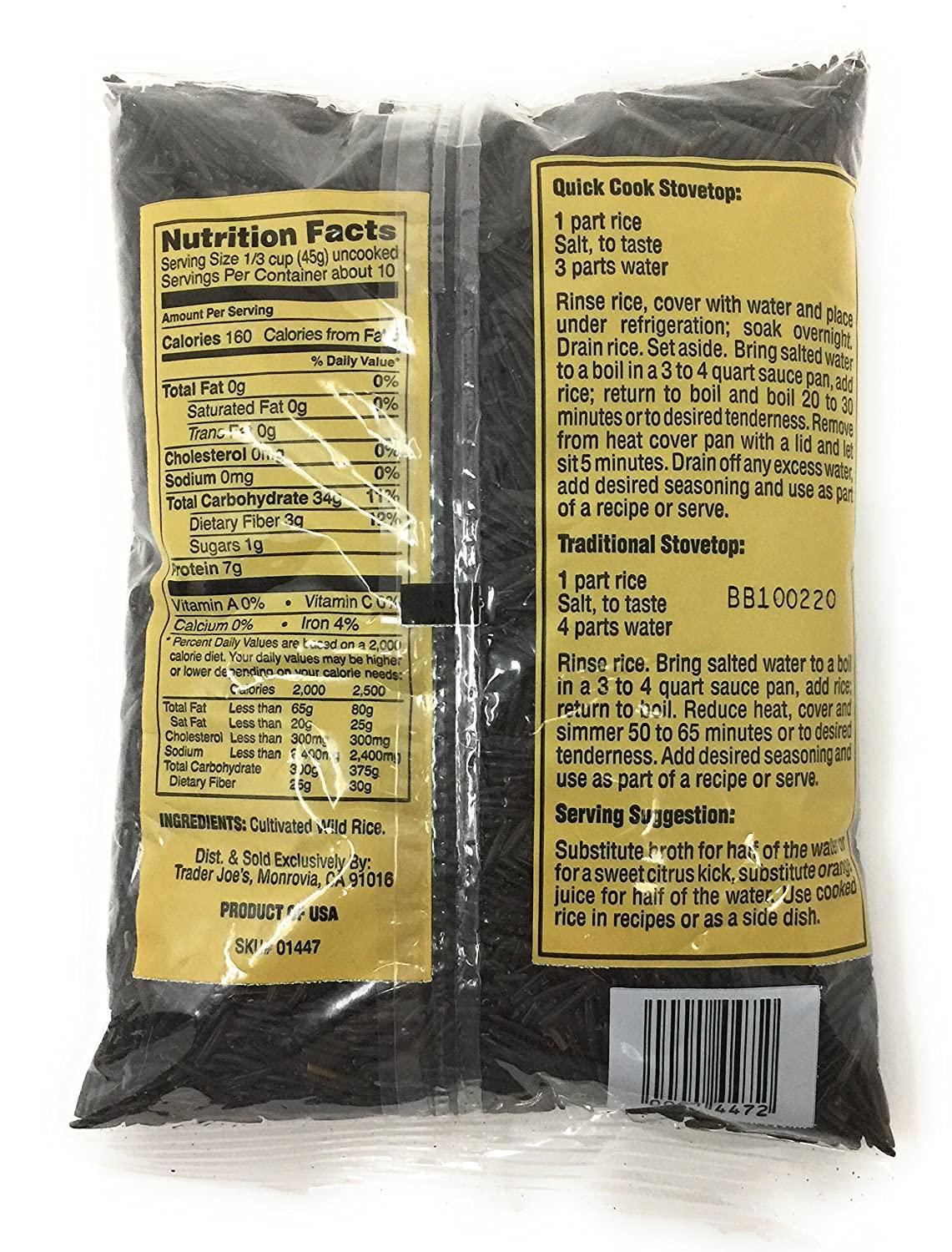 Trader Joe's Wild Rice 16 oz Premium Quality Grain for Healthy Meal Prep