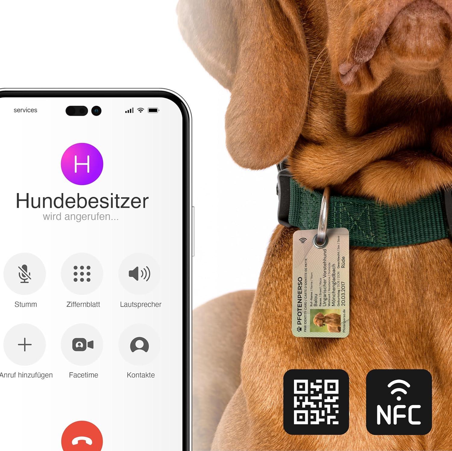 Personalized Dog ID Card with NFC Chip Custom Address Tag QR