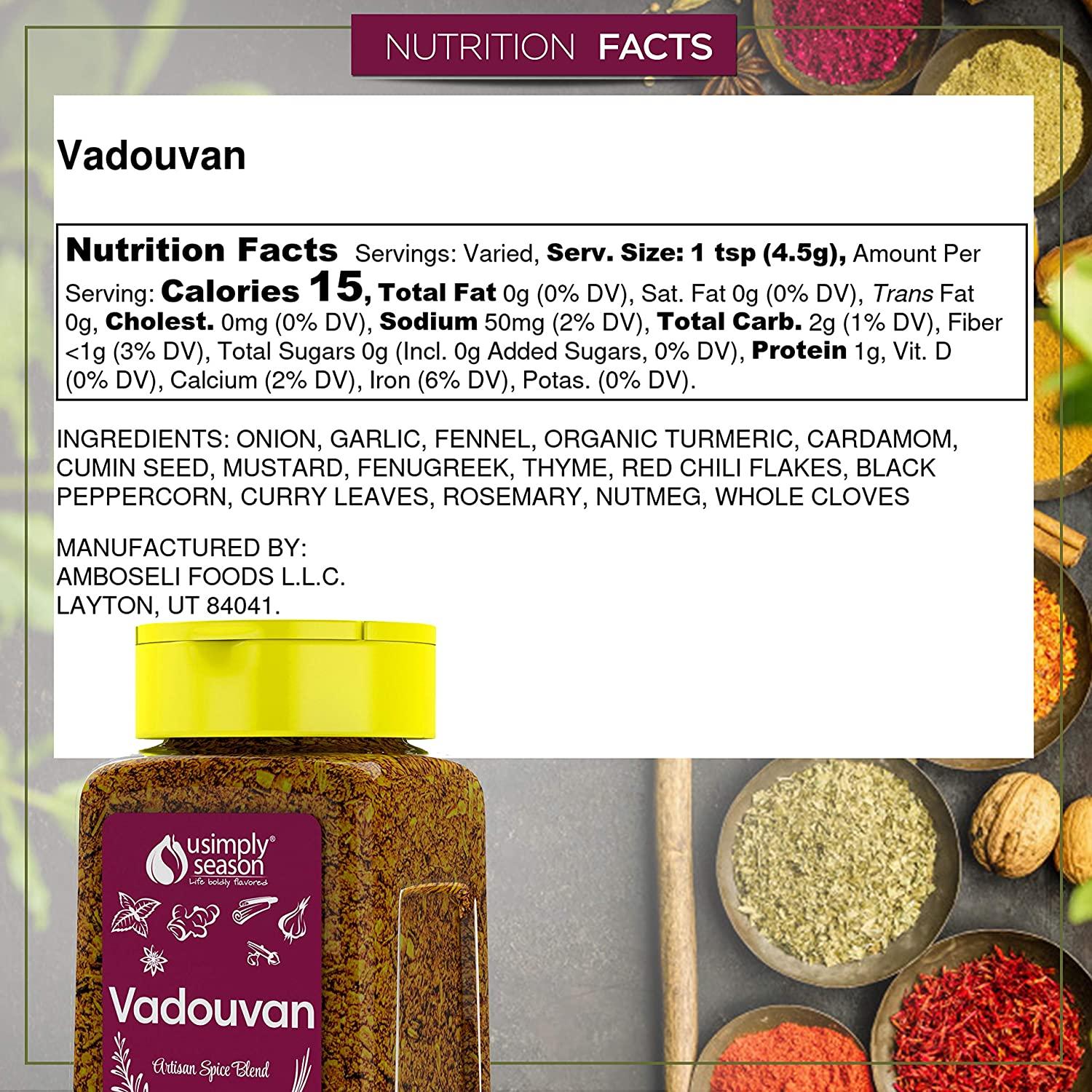 USimplySeason Indian Spice (Vadouvan Curry 6 Ounce) Vadouvan 6 Ounce