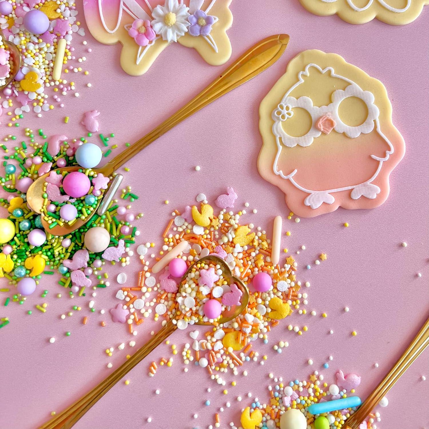 Easter sprinkles for cakes cupcake edible toppers yellow lemon pink ...