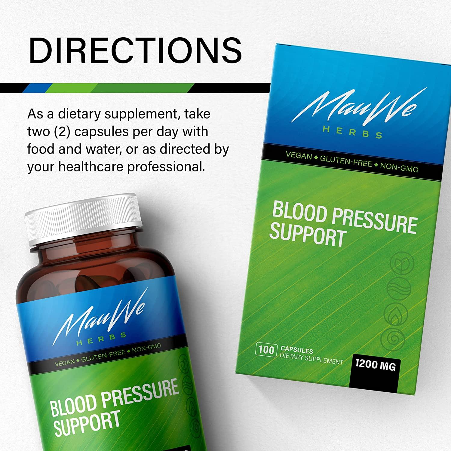 Blood Pressure Support Supplement Natural Herbal Formula with Organic