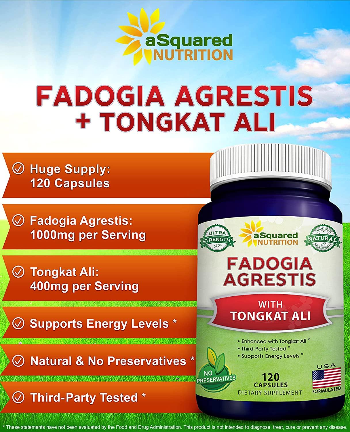Fadogia Agrestis & Tongkat Ali Extract 120 Capsules 1000mg Fadogia