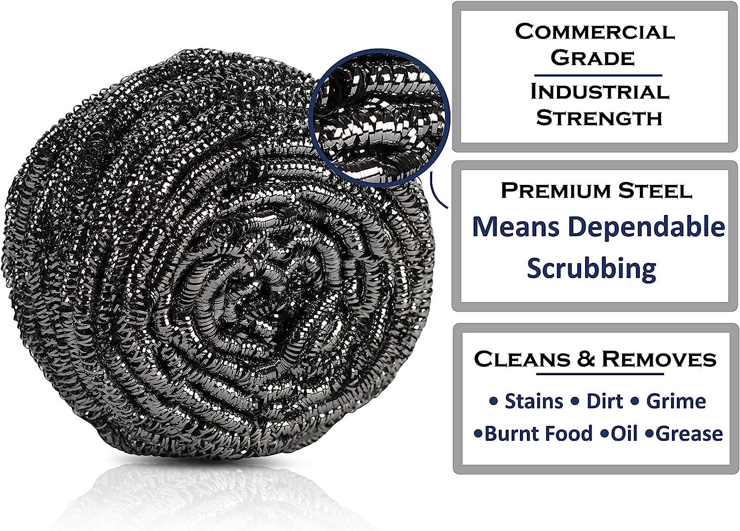 brheez Stainless Steel Scouring Pads Medium 30 Gram Heavy Duty 12