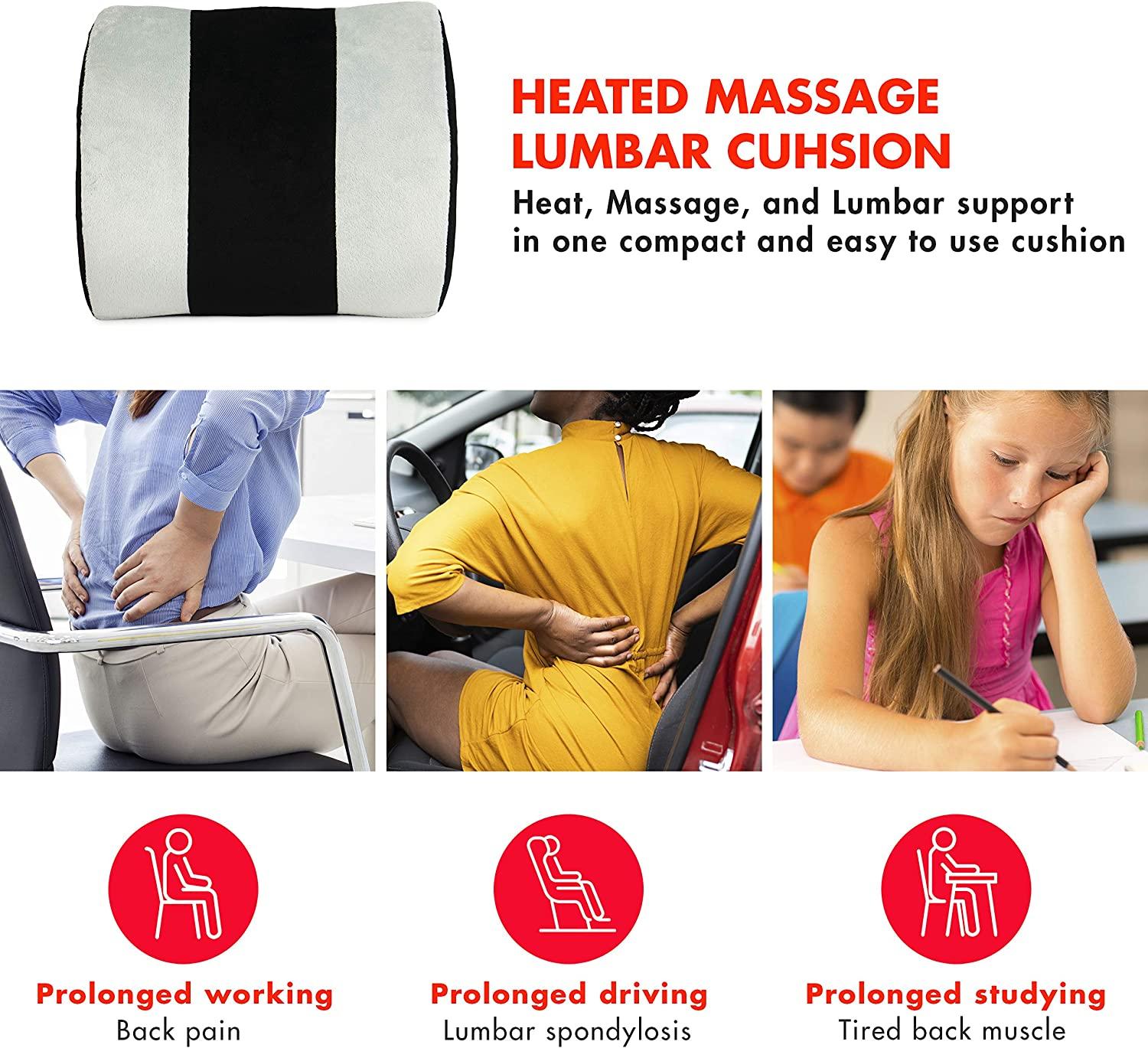 Healthmate IN9514 Heated Massage Lumbar Cushion
