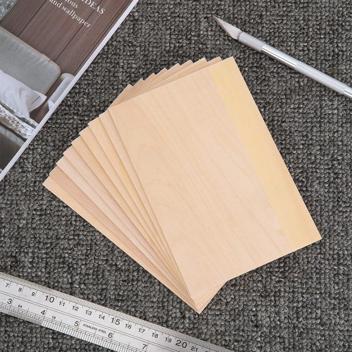 25 Pack 8 x 12 Inch Basswood Sheets 1/16 Thin Craft Plywood Sheets Plywood  Board Thin Wood Board Sheets Unfinished Wood Boards for Crafts Hobby Model  Making Wood Burning (200x300x2MM)