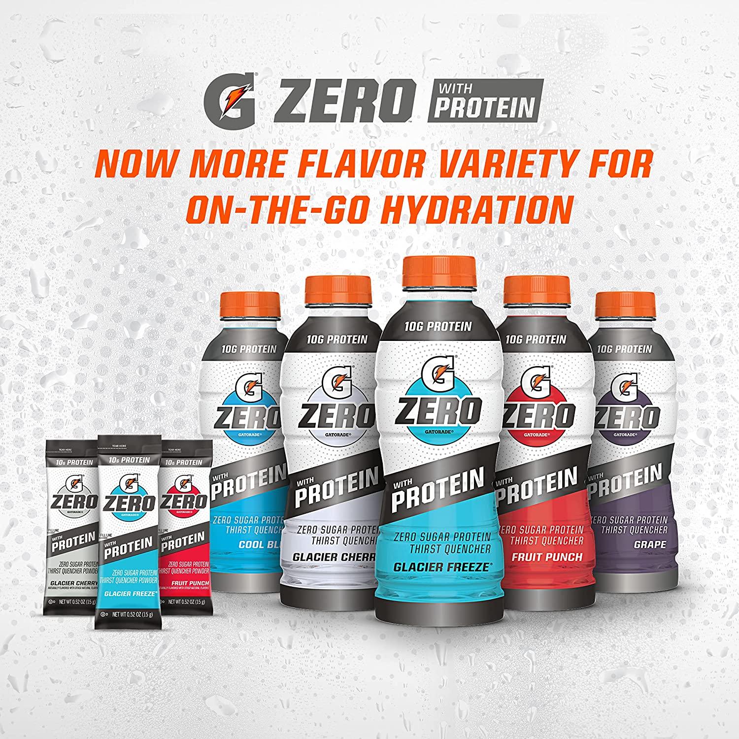 Gatorade Zero Protein Powder Sticks 30 Pack 10g Whey Protein Isolate