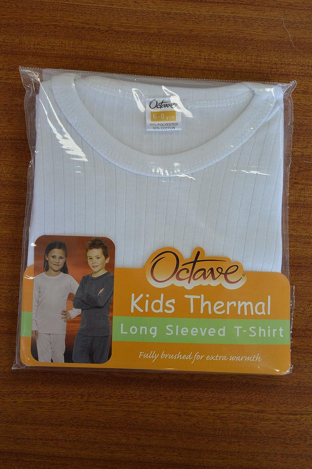 Thermal Underwear For Kids White Big Boys Underwear Size 18-20 Octave 2 Pack Boys Thermal Underwear Long Sleeve T-Shirt/Vest/Top Thermal Boys Underwear White Thermal Shirt Boys