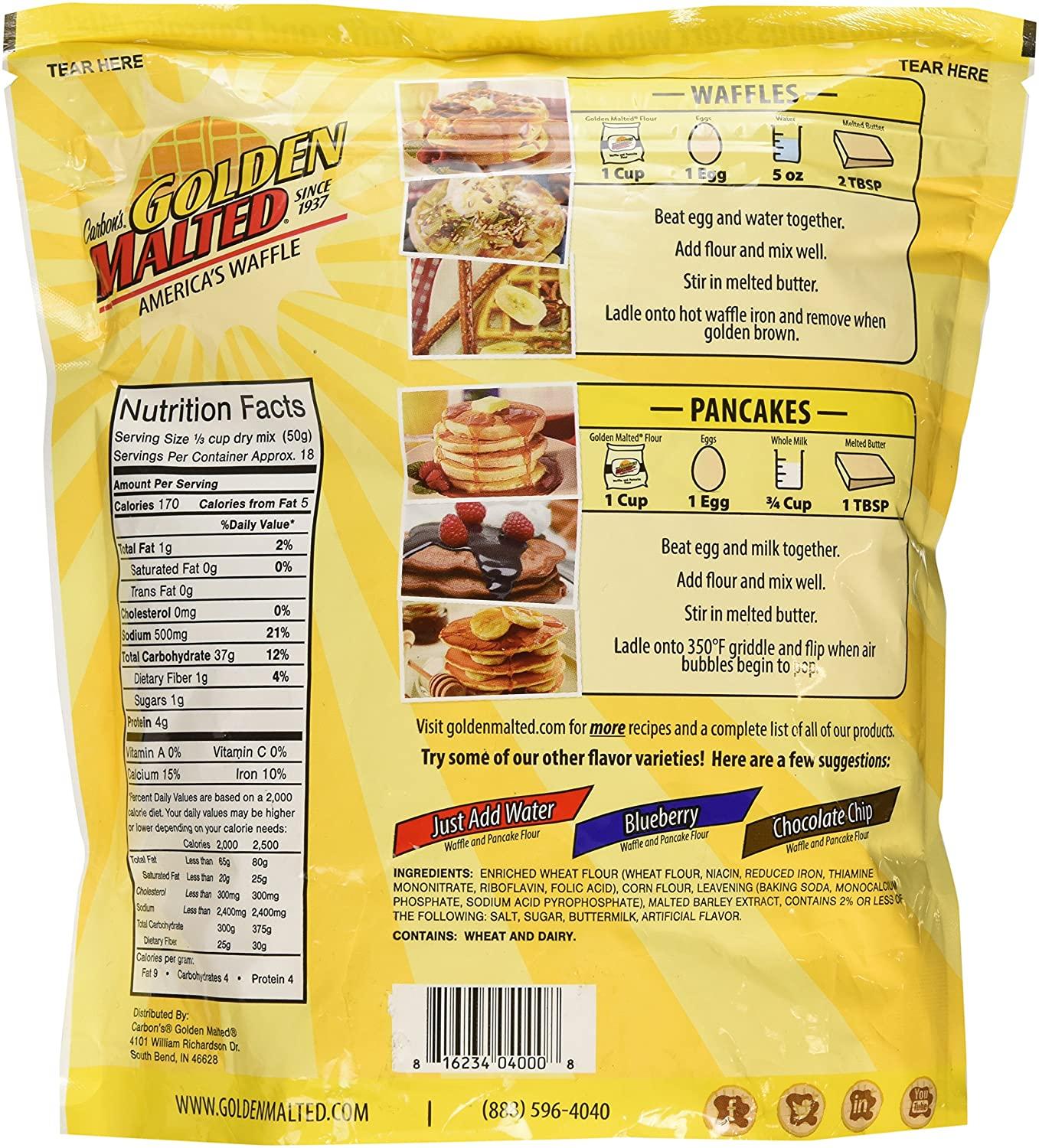 Carbon's Golden Malted Original Pancake & Waffle Flour Mix 32 oz