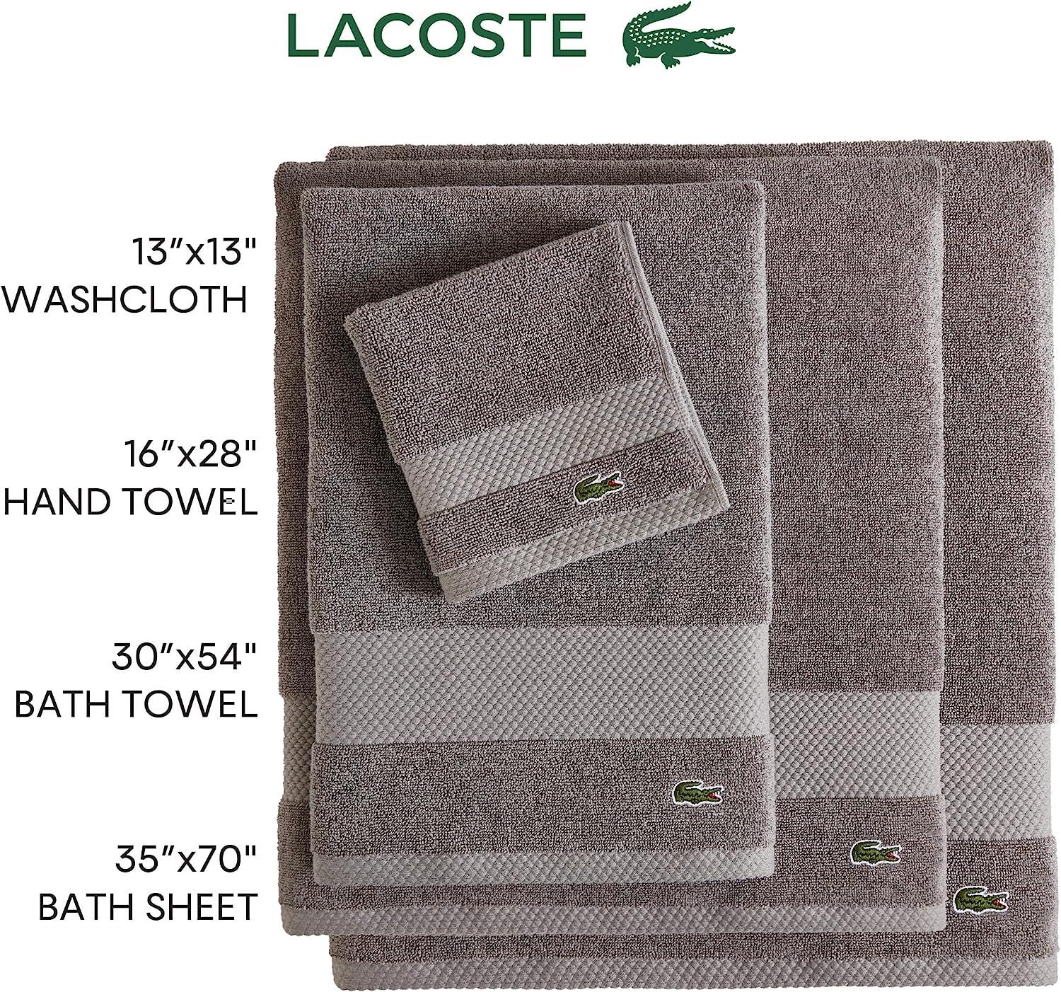 Lacoste Duke 100% Cotton Beach Towel, 36 W x 72 L, Blue Stripe