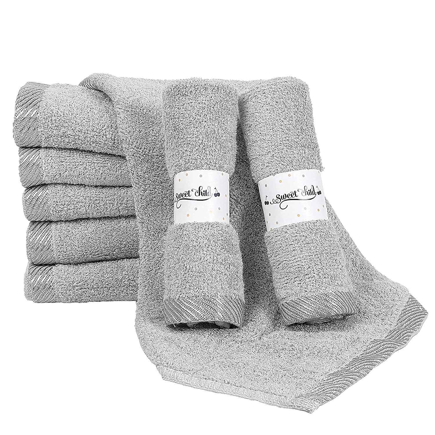 Sweet Child Bamboo Baby Washcloths Premium Wash Cloth Set of 8